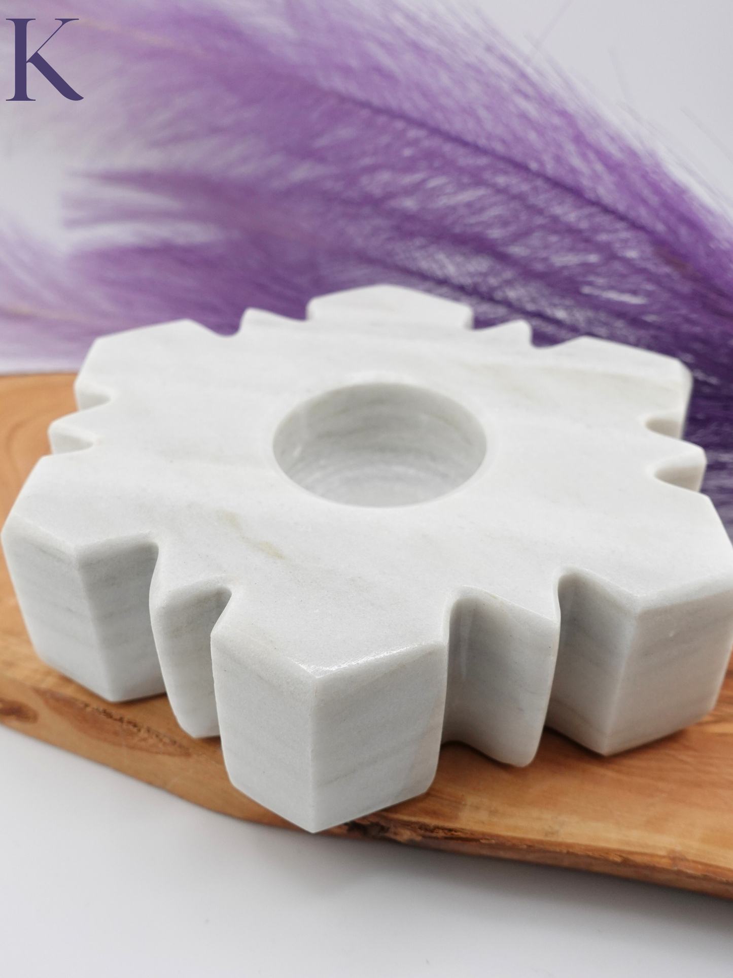 Marble Snowflake Candle Holder