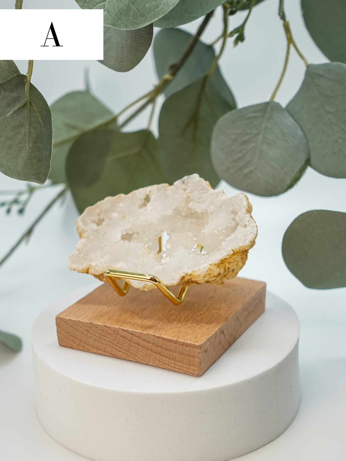 White Quartz Druzy Slice