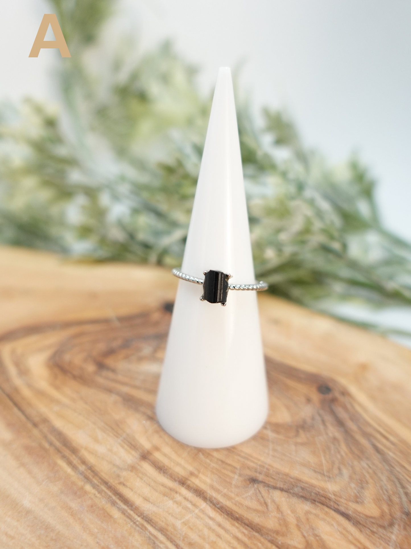 Raw Black Tourmaline Ring