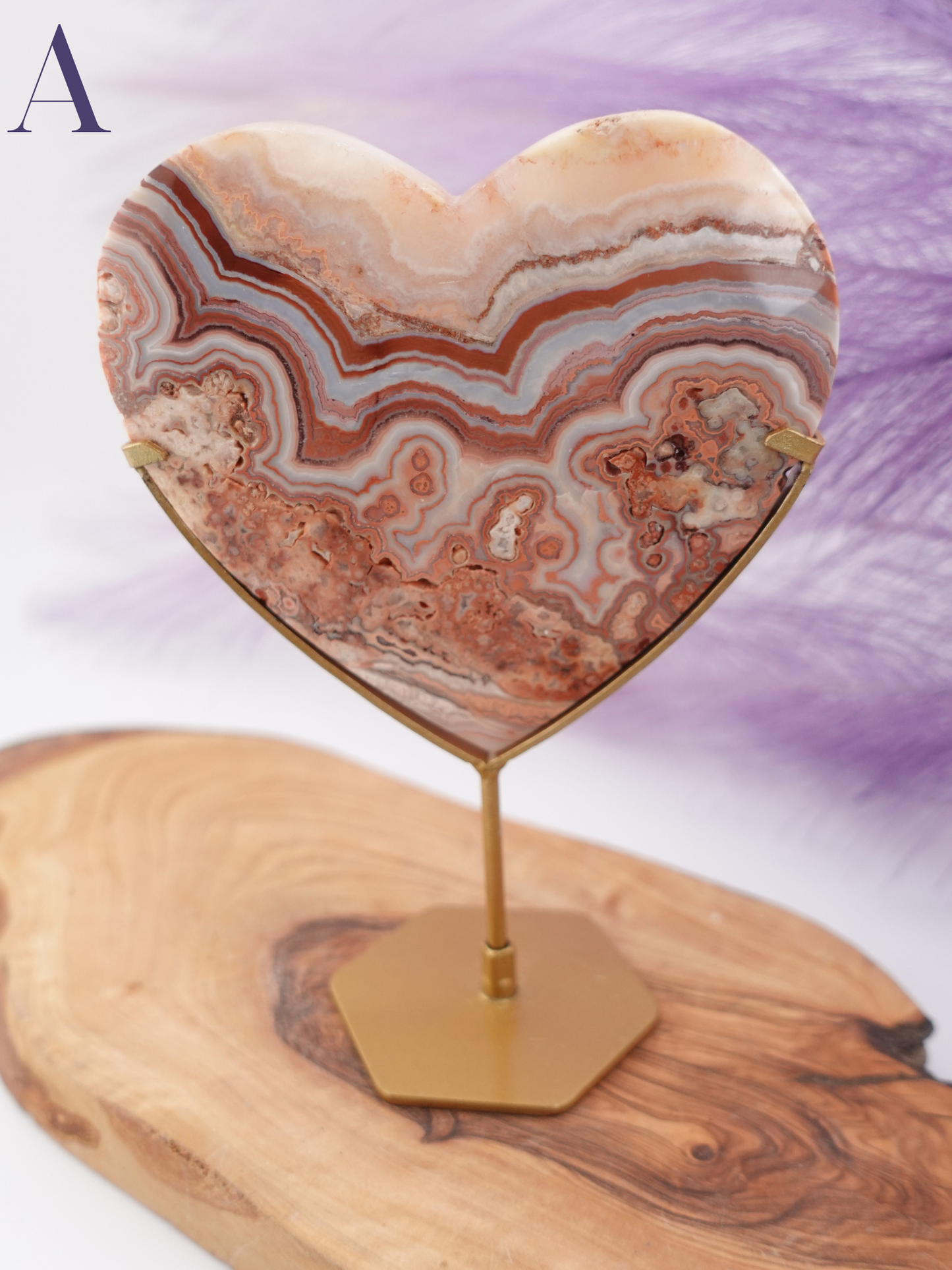 Pink Crazy Lace Heart on Stand