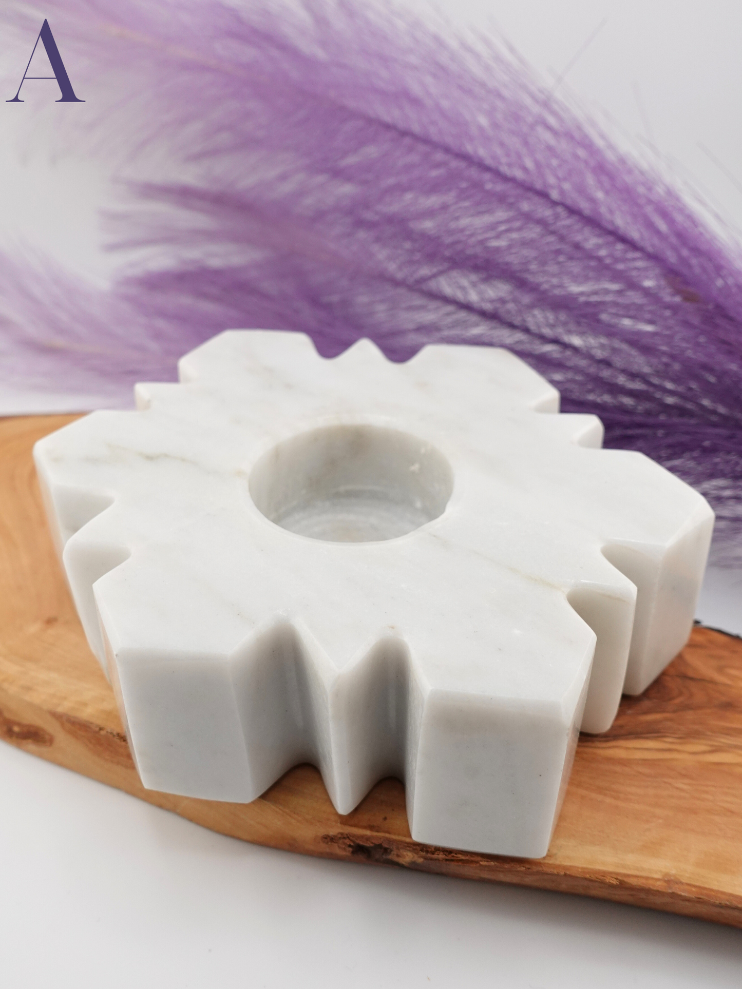 Marble Snowflake Candle Holder
