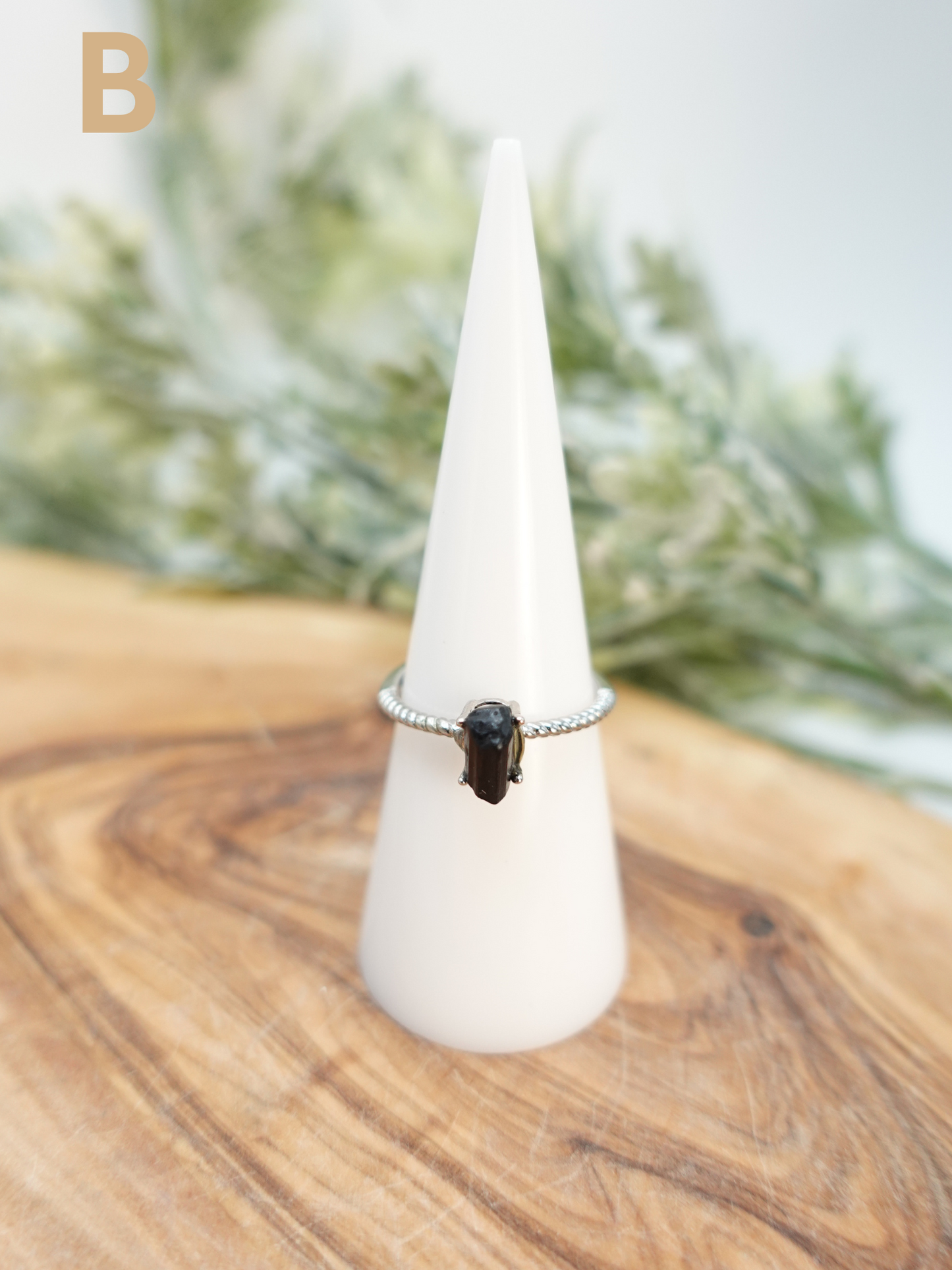 Raw Black Tourmaline Ring