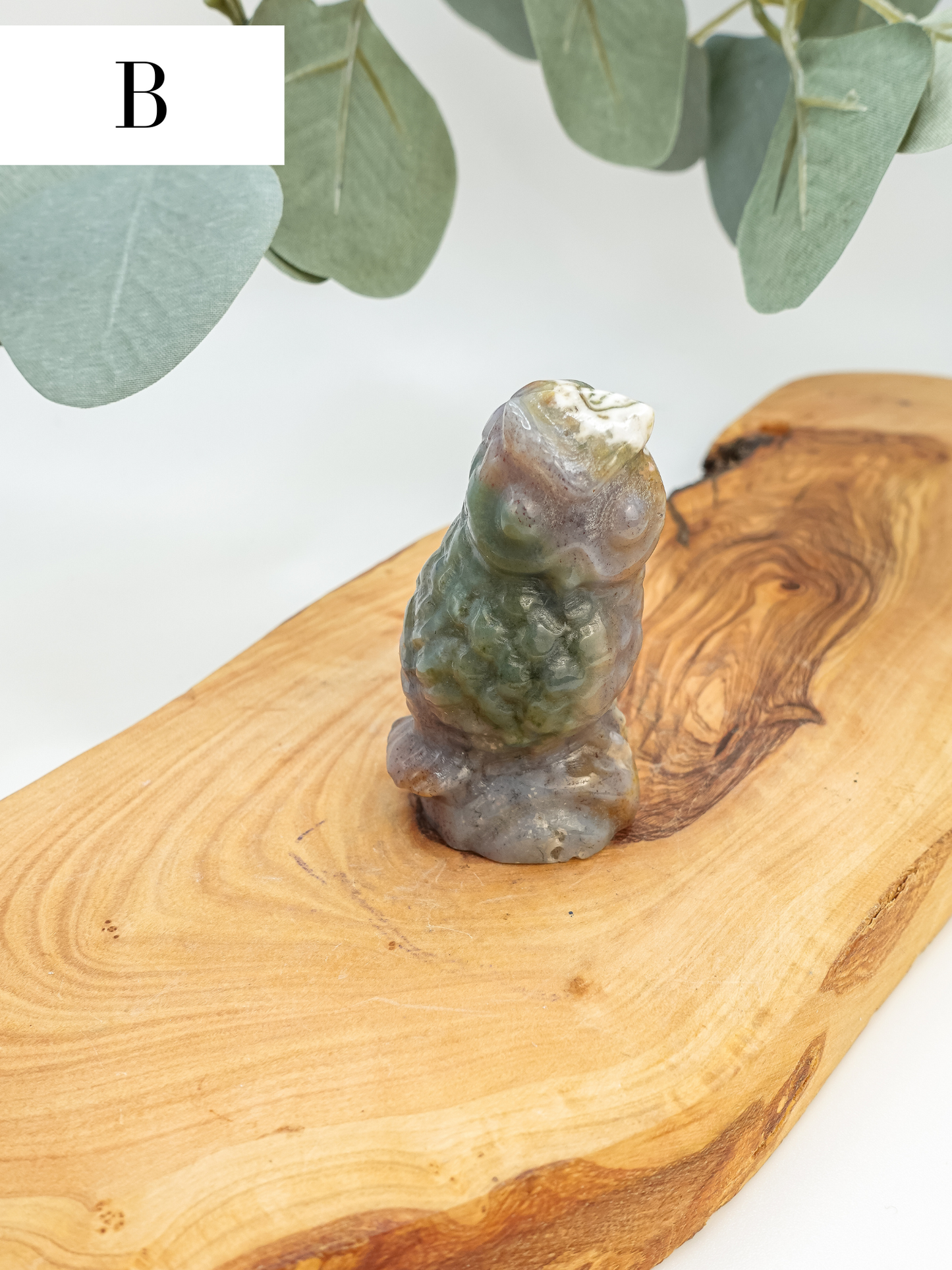 Sea Jasper Owl Carving - You Choose!