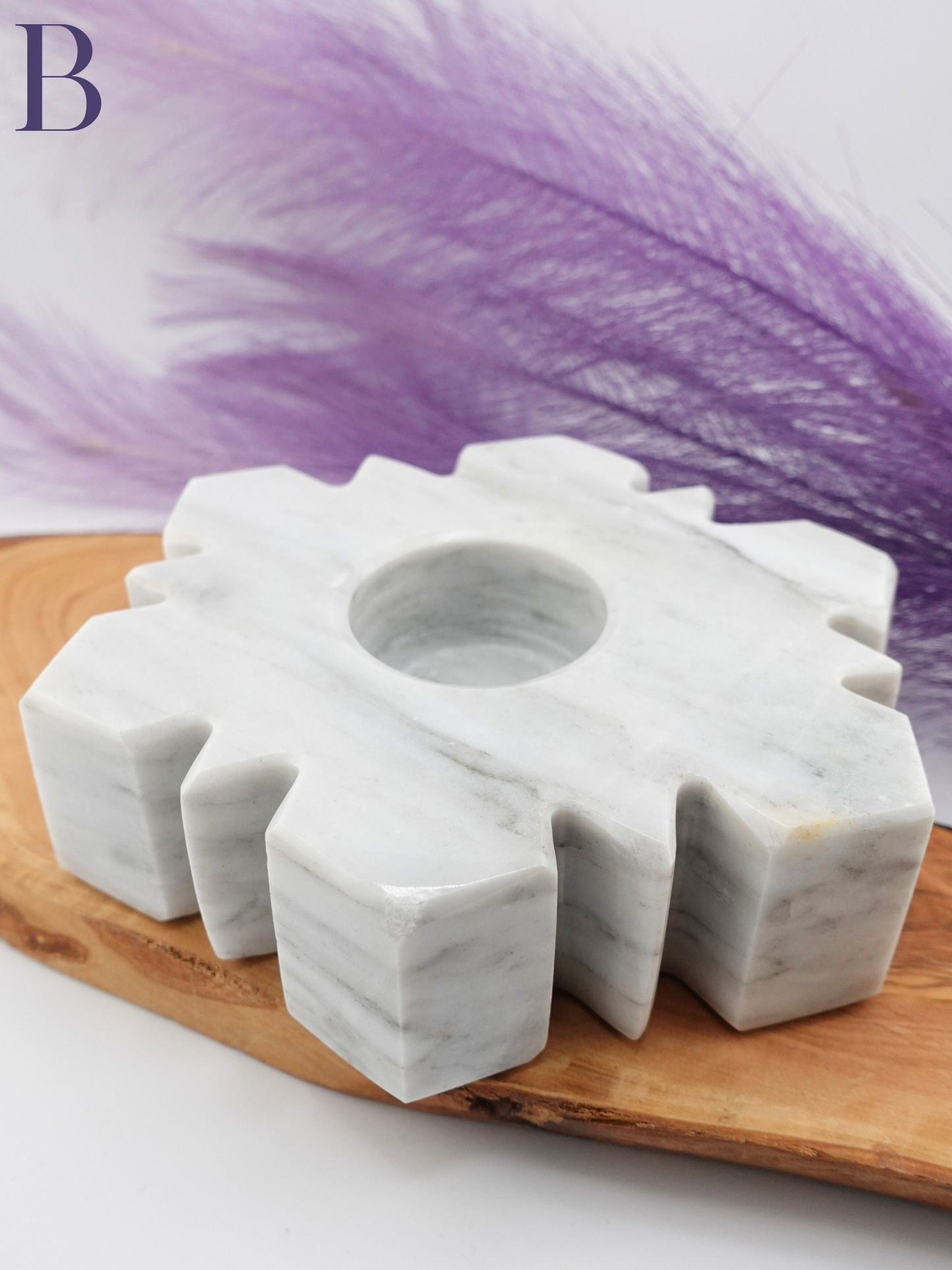 Marble Snowflake Candle Holder