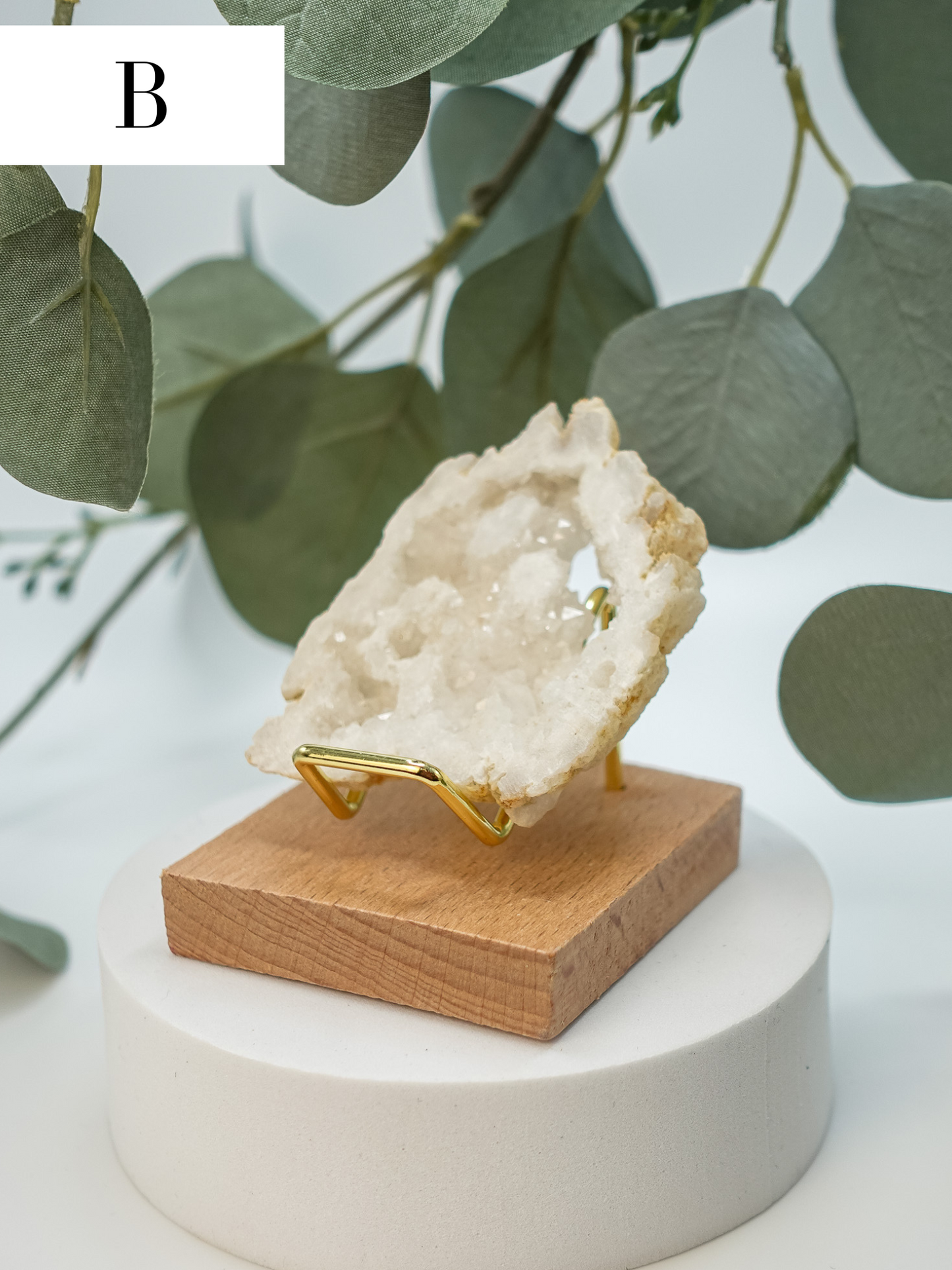White Quartz Druzy Slice