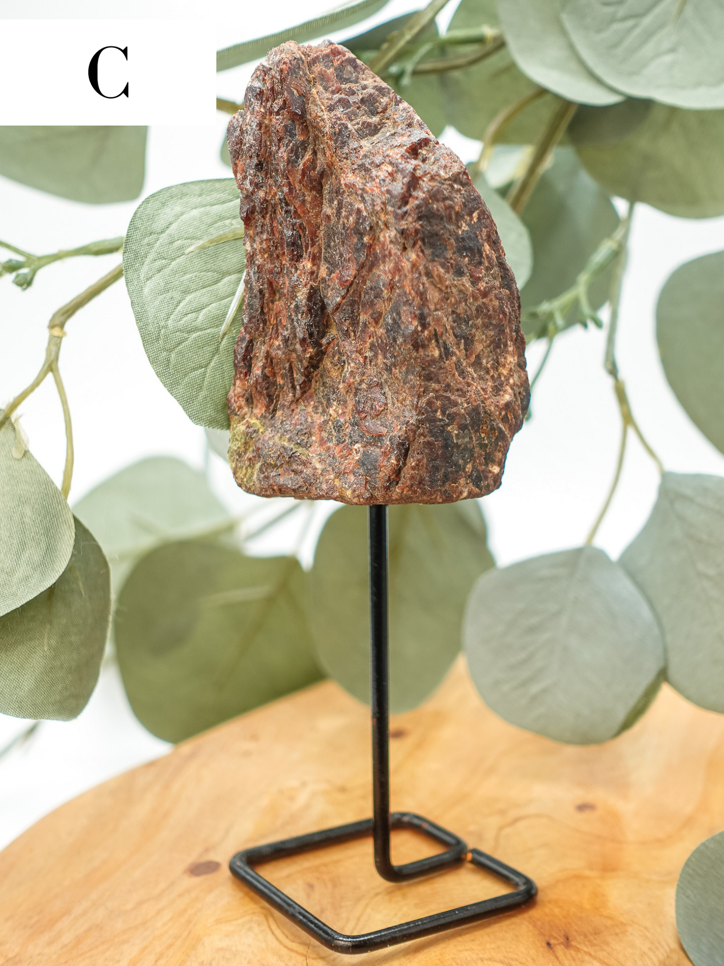 Raw Garnet on a Pin