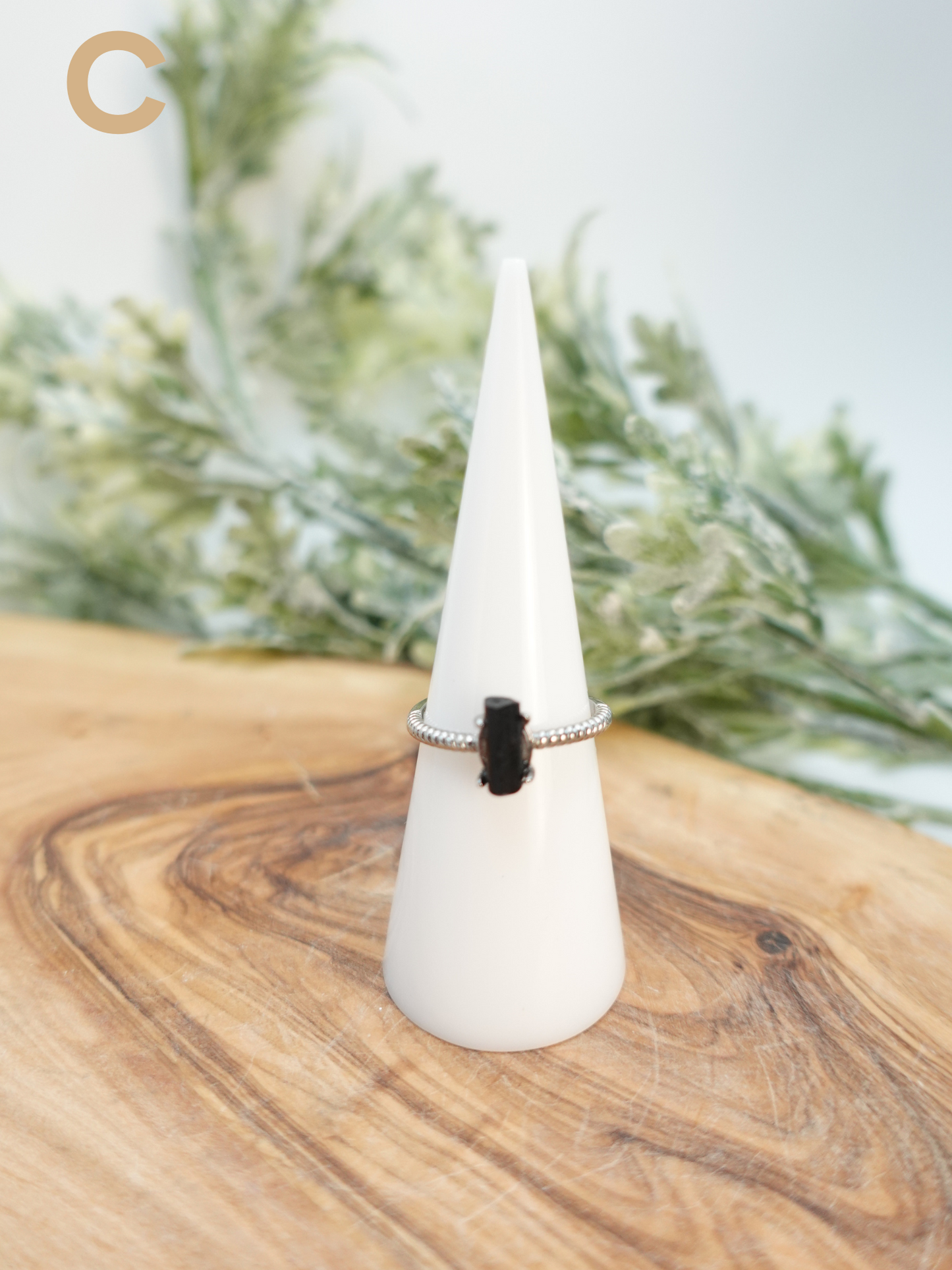 Raw Black Tourmaline Ring