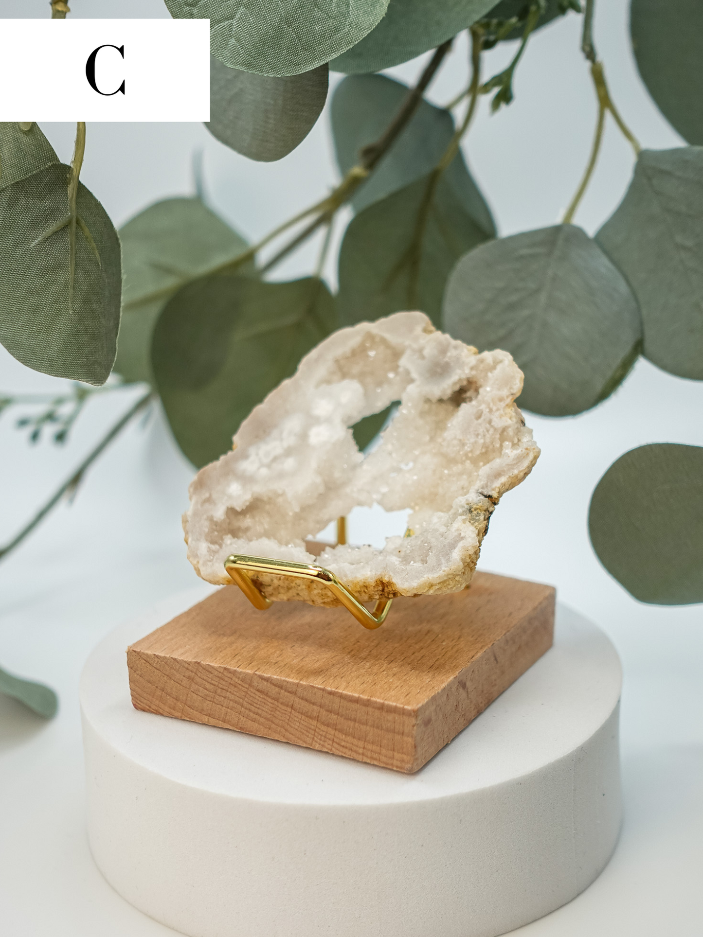 White Quartz Druzy Slice