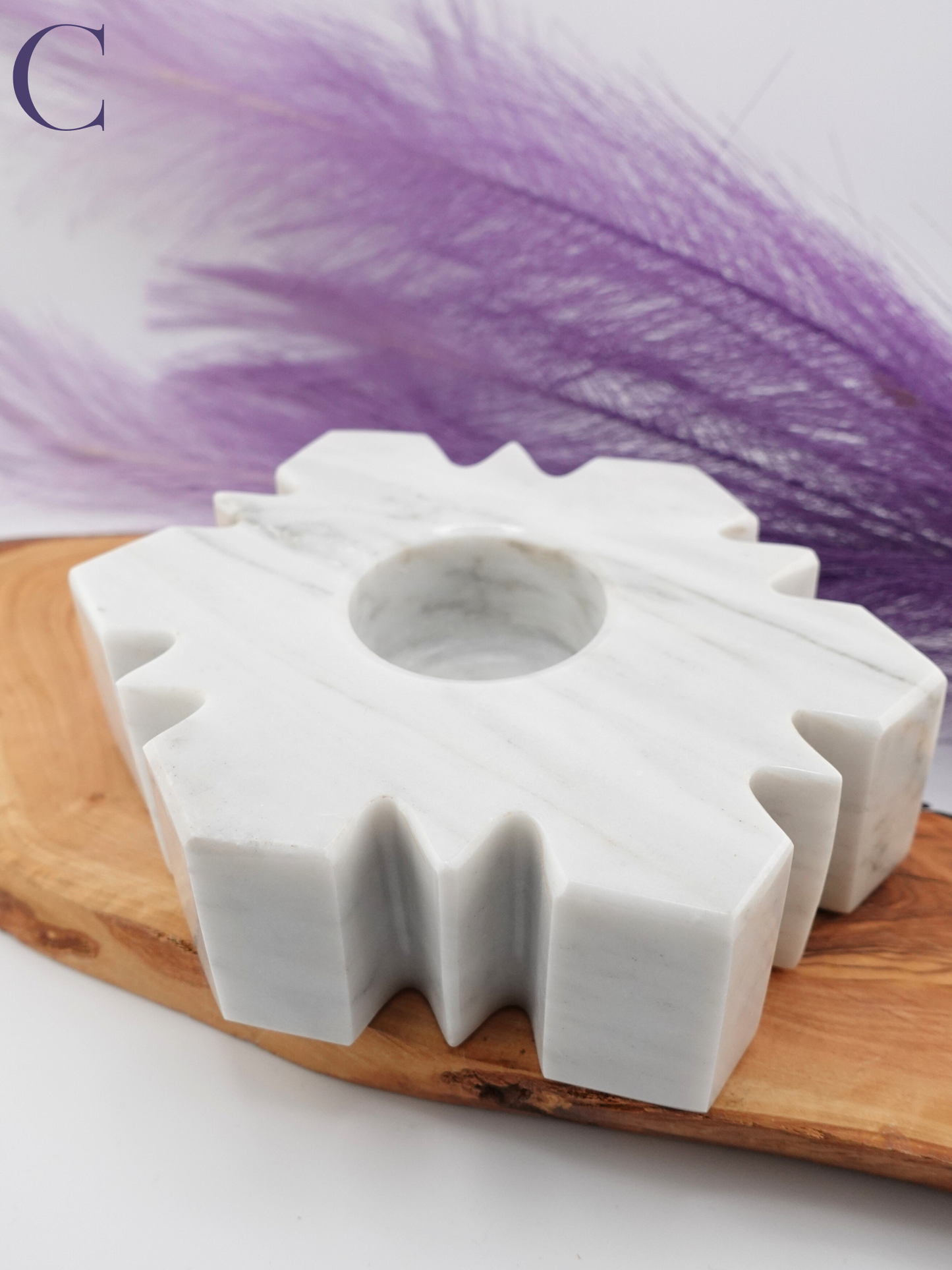 Marble Snowflake Candle Holder