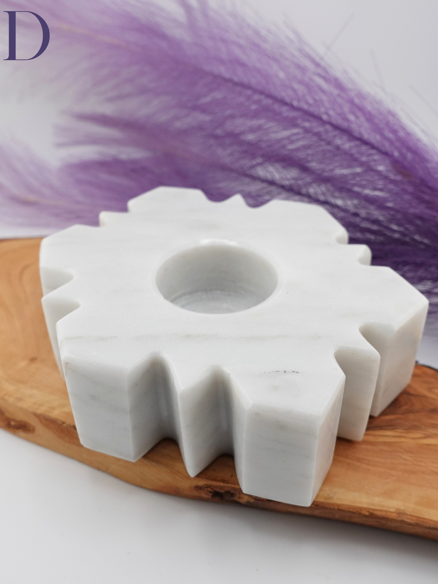 Marble Snowflake Candle Holder