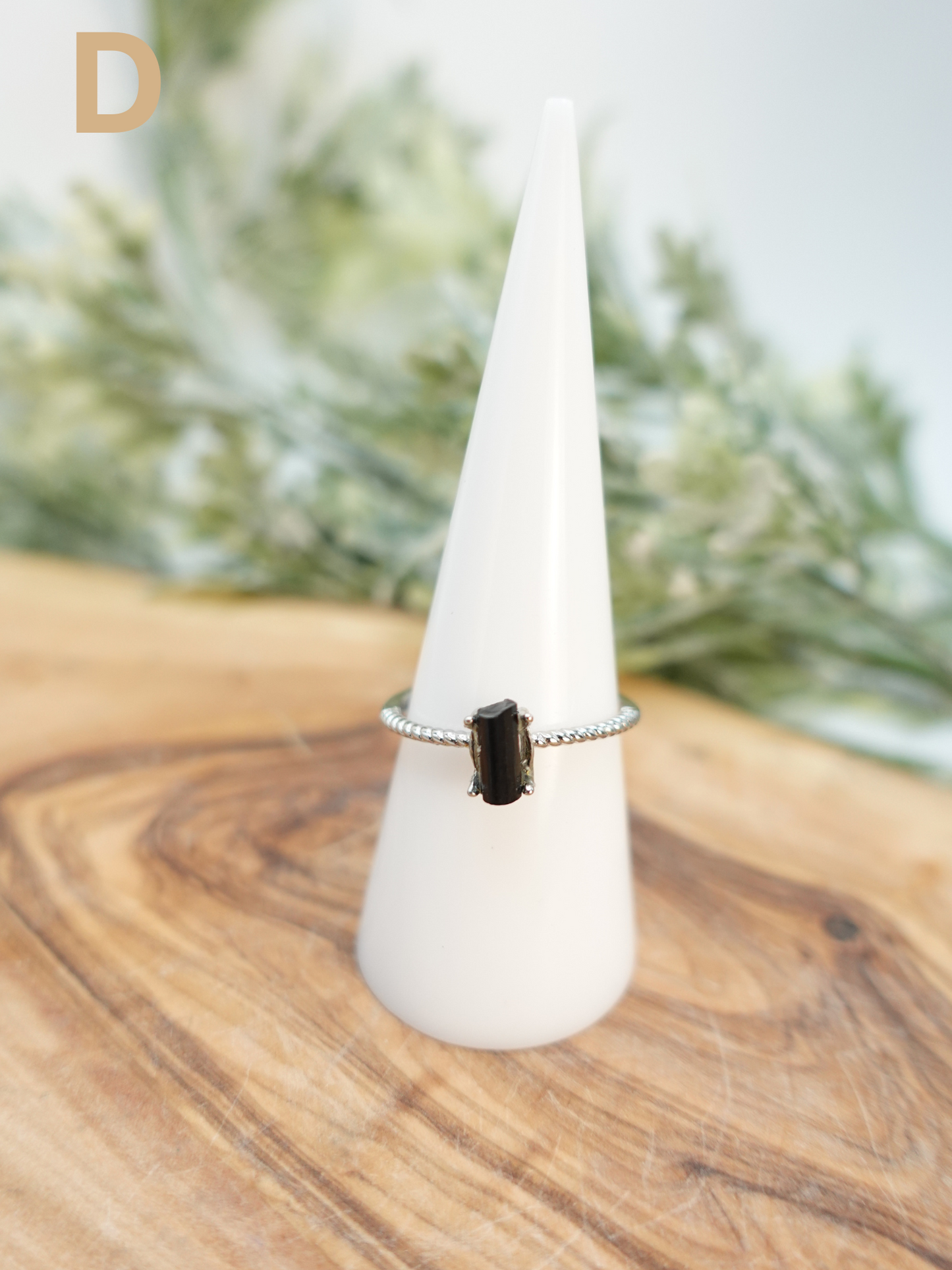 Raw Black Tourmaline Ring