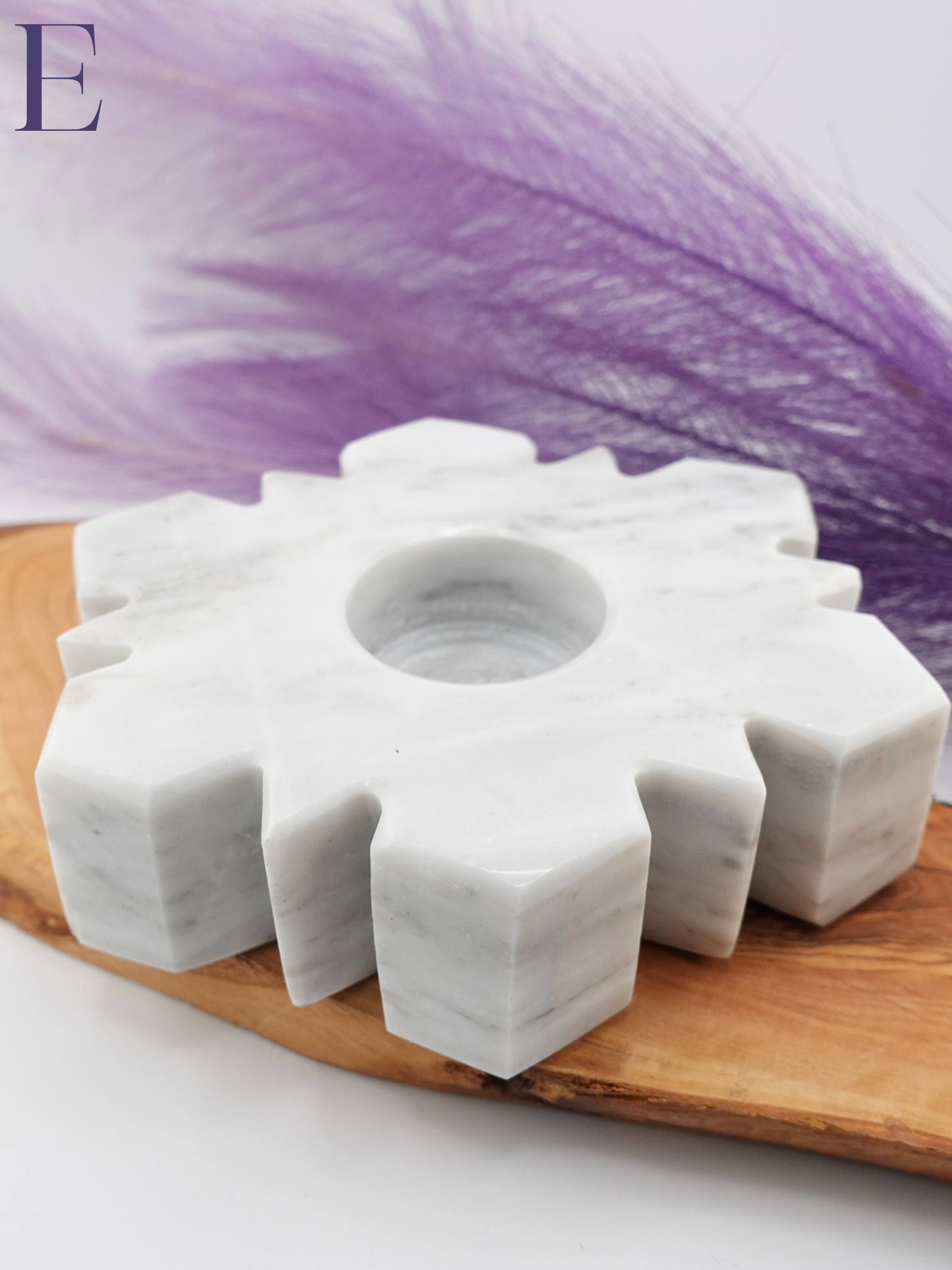 Marble Snowflake Candle Holder