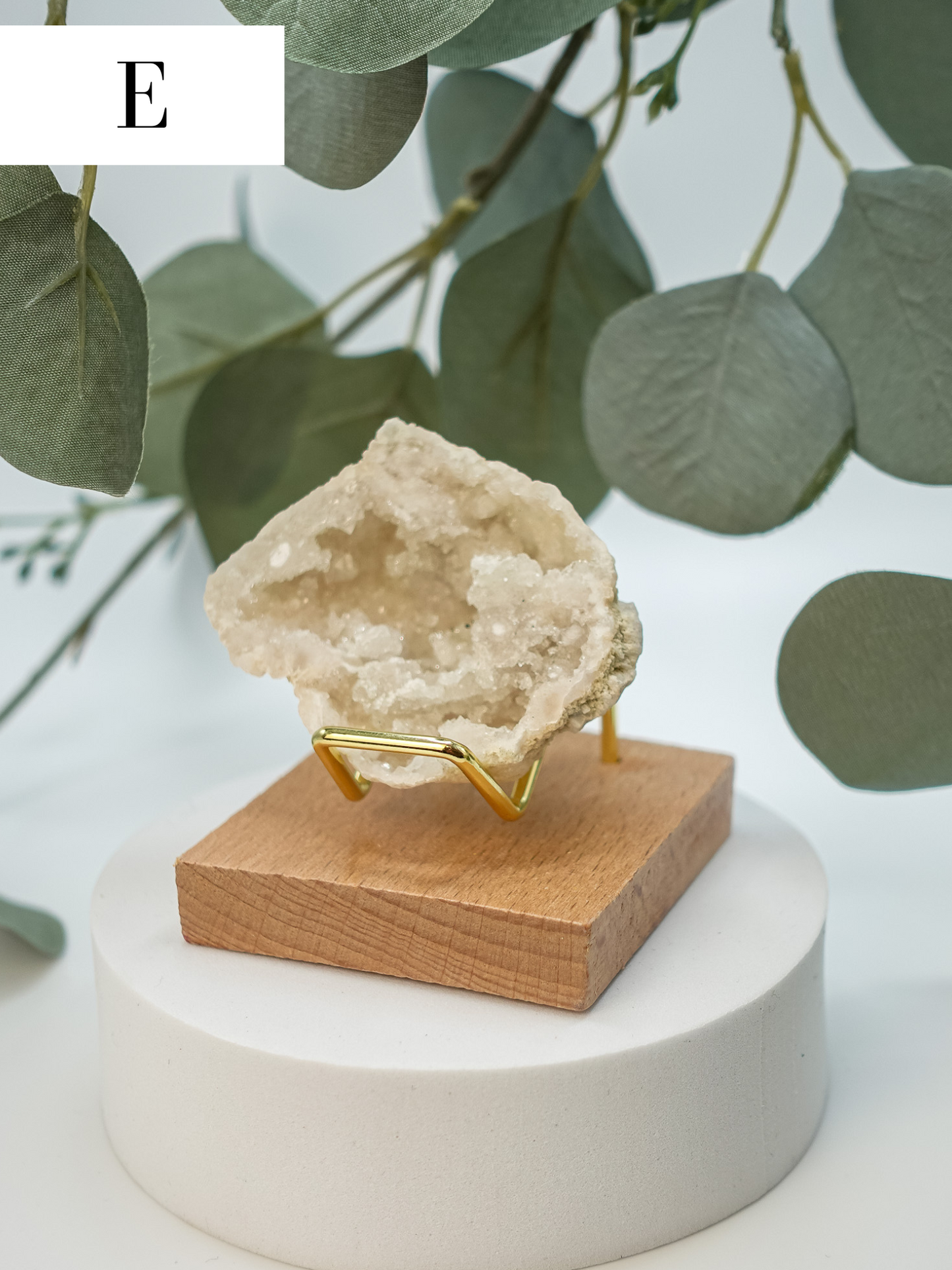 White Quartz Druzy Slice