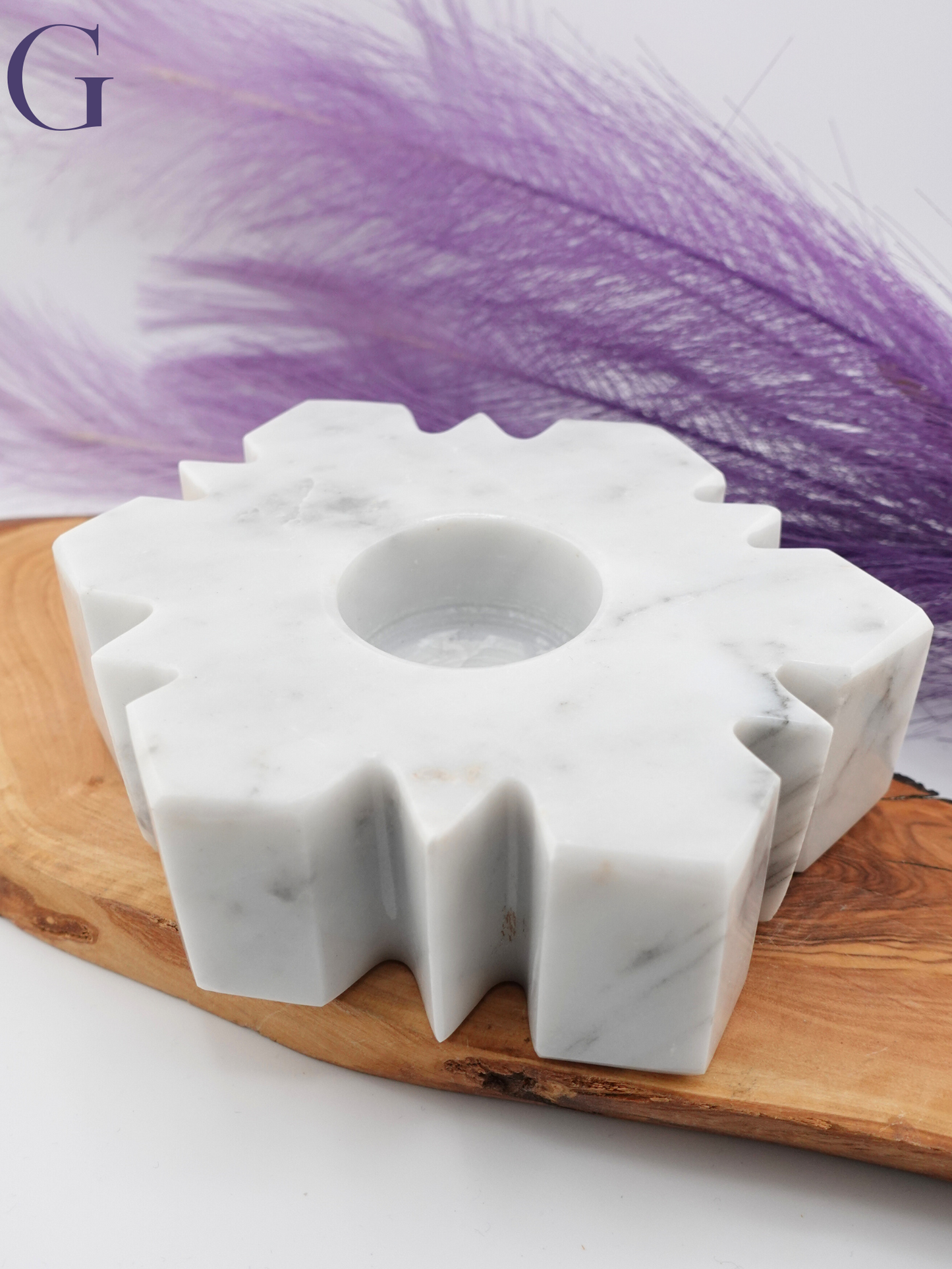 Marble Snowflake Candle Holder
