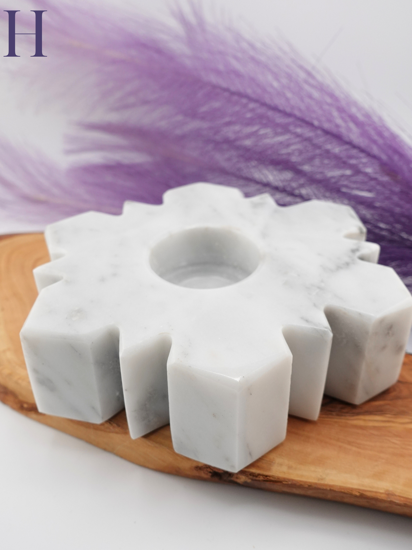 Marble Snowflake Candle Holder