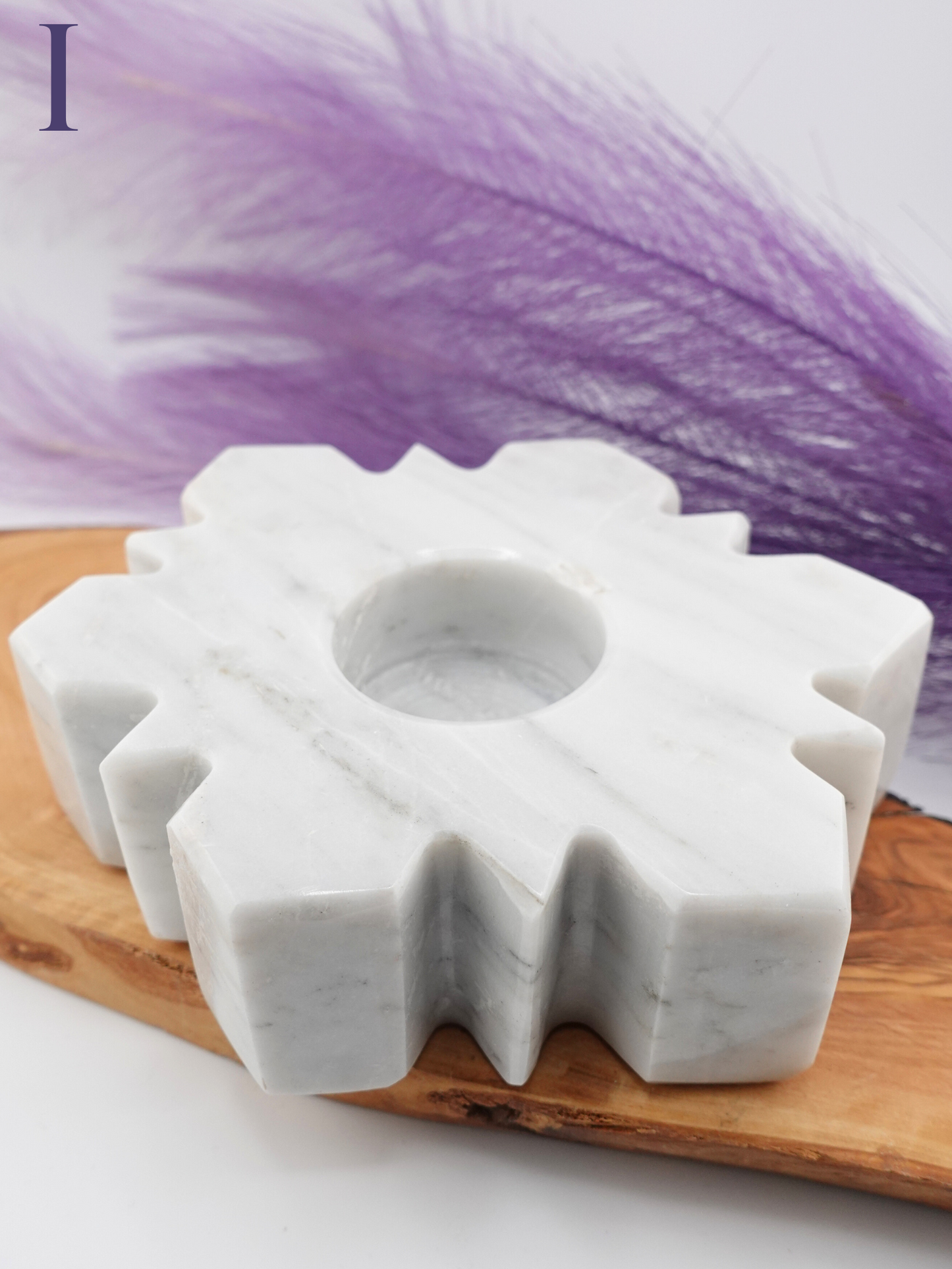 Marble Snowflake Candle Holder