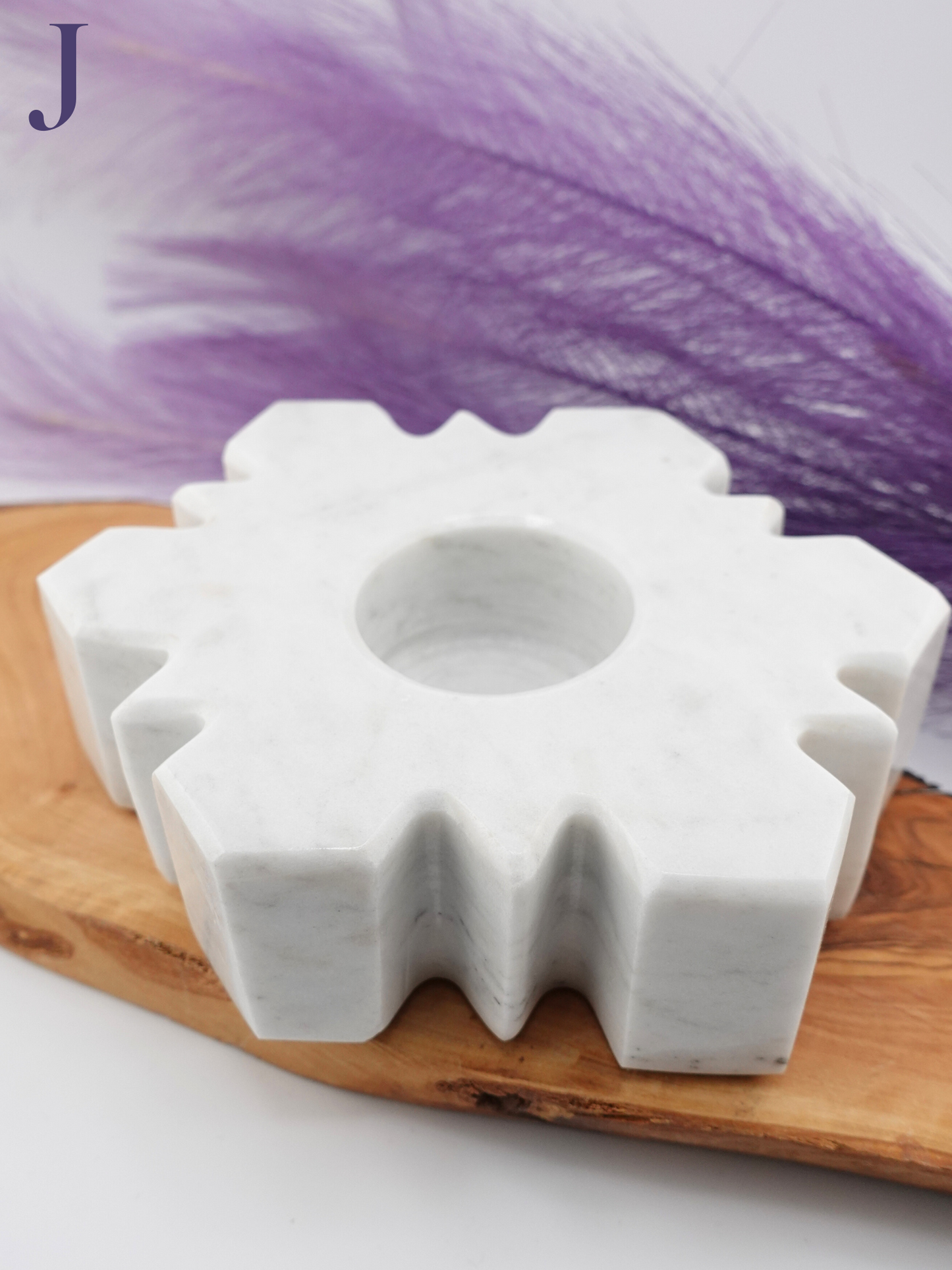 Marble Snowflake Candle Holder