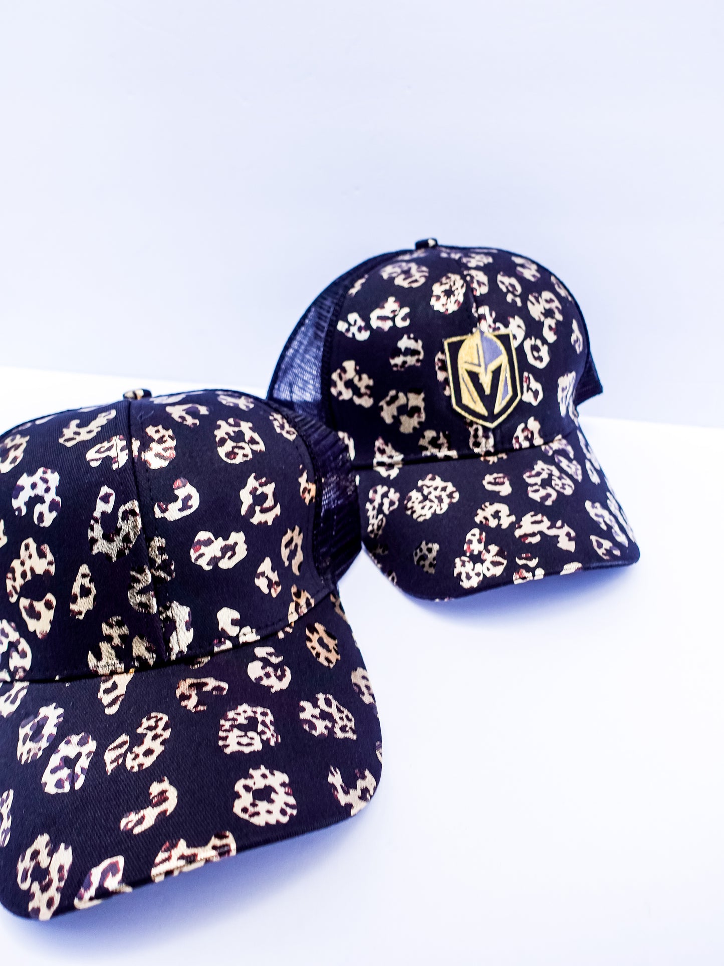 Black & Gold Leopard Cap