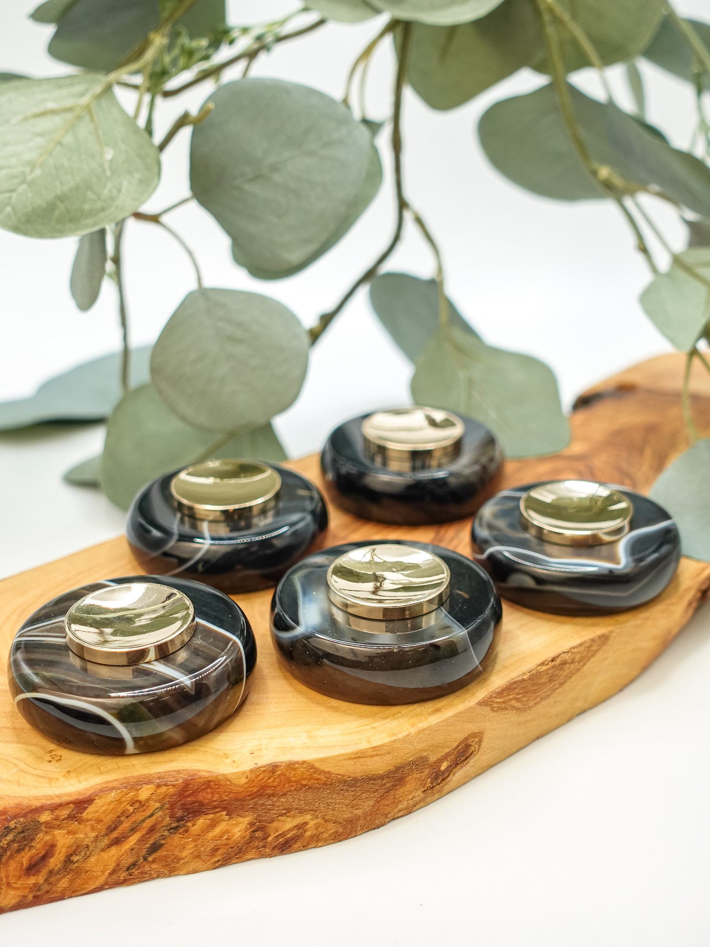 Palm Stone Crystal Sphere Stand
