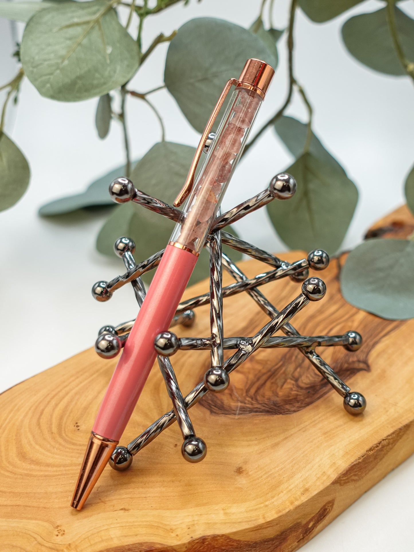 Rose Gold Crystal Chip Pen