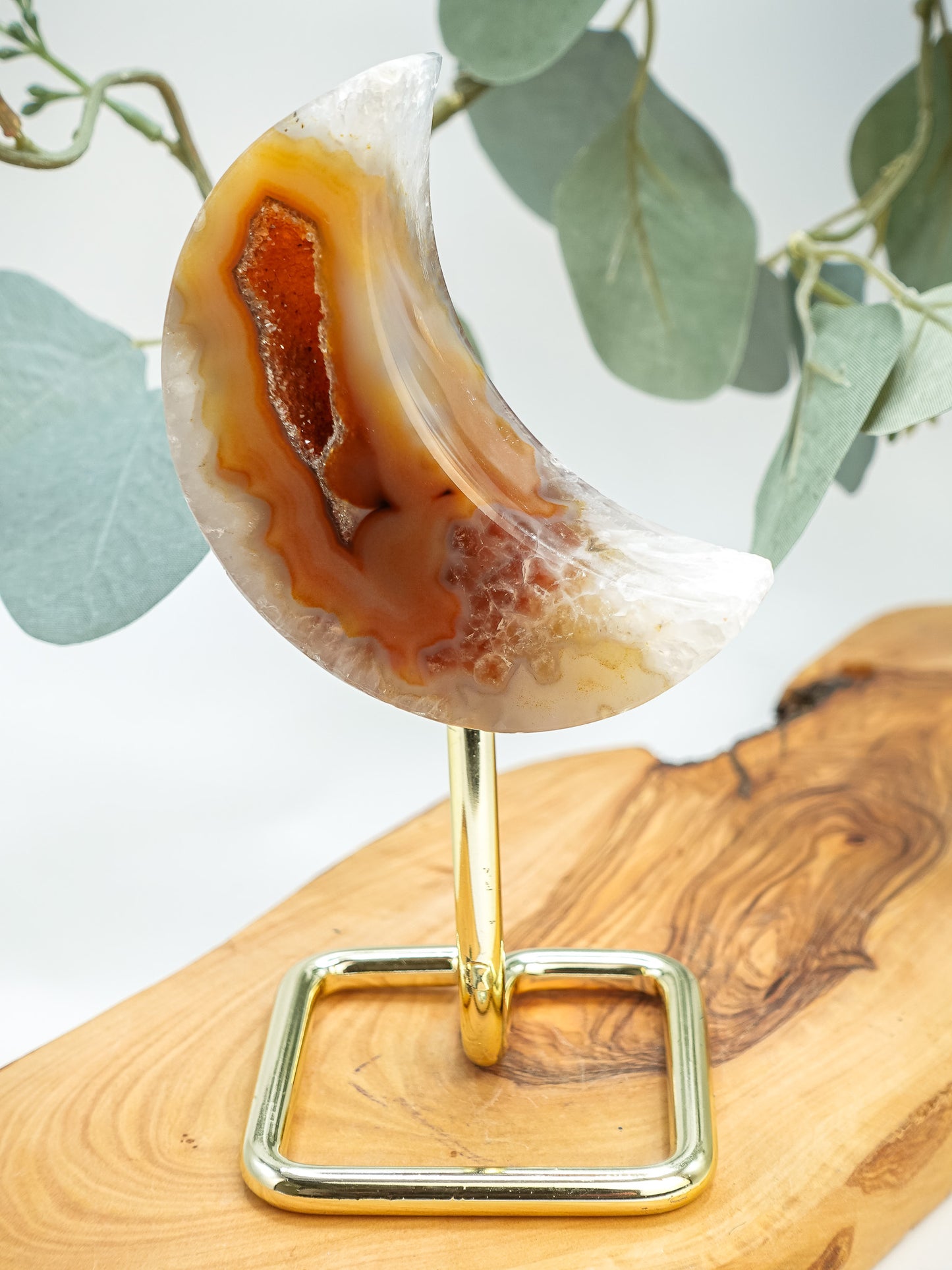 Druzy Agate Moon on Stand - You Choose!