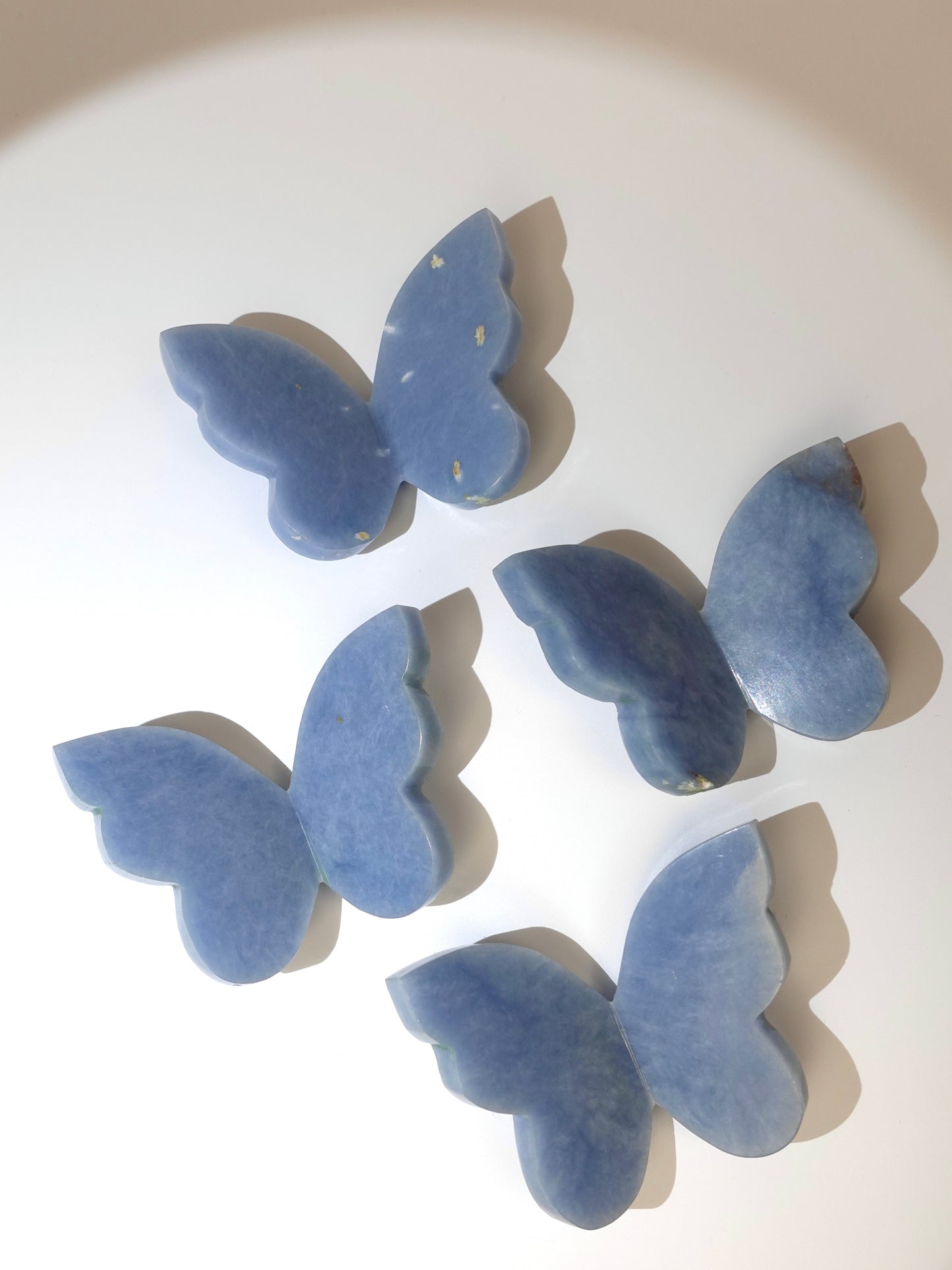 4 Angelite 3D Butterflies on white background