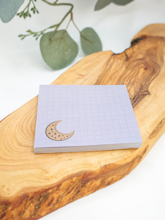 Moon With Grid - Sticky Note Pad