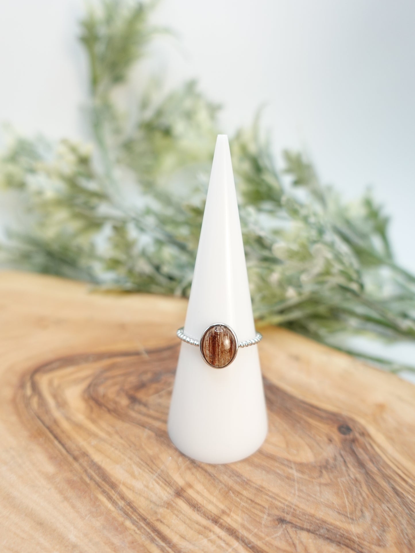 Copper Rutile Oval Ring