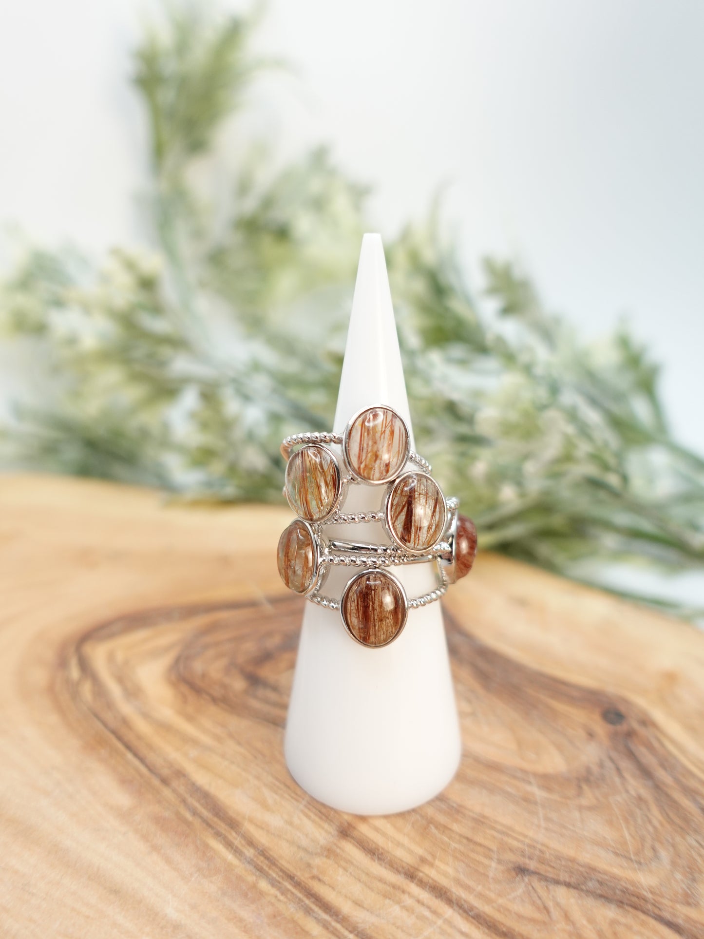 Copper Rutile Oval Ring