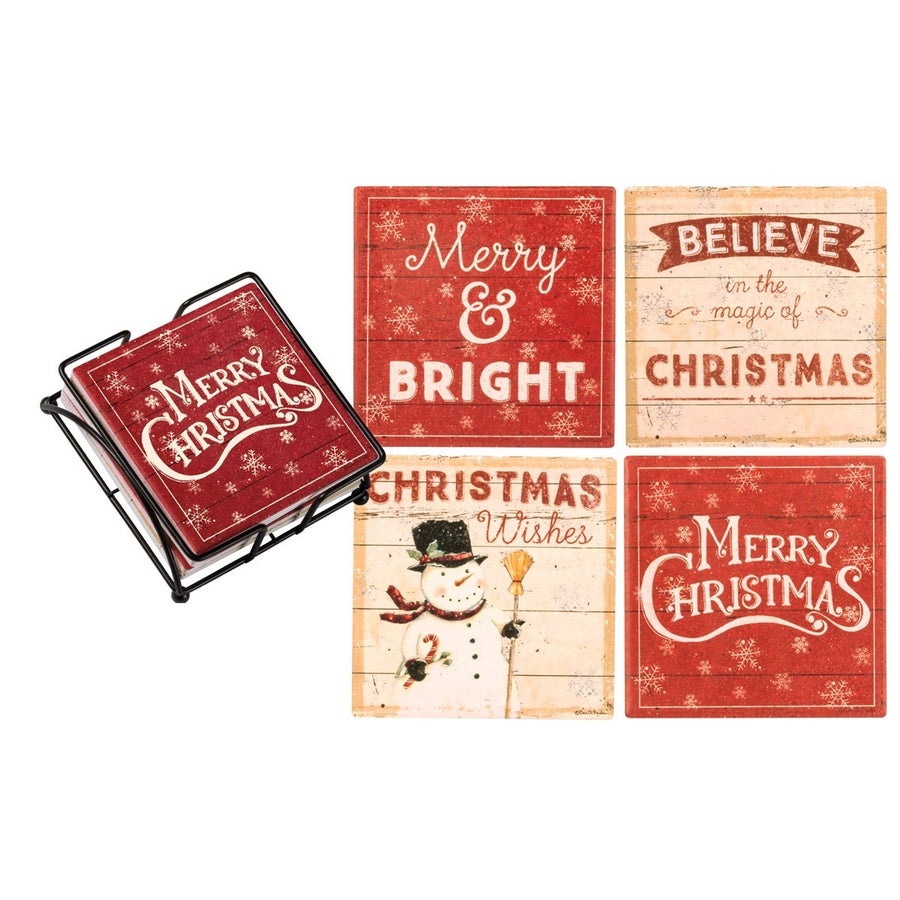 Coaster Set - Believe/Christmas