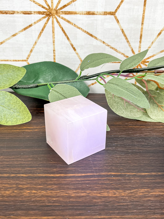 Pink Mangano Calcite Cube