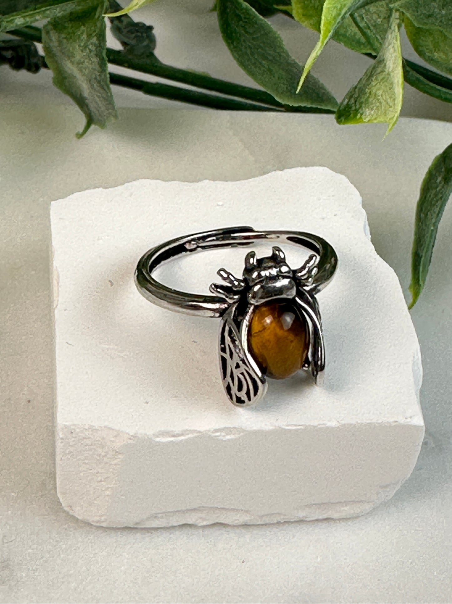 Tiger Eye Bee Ring