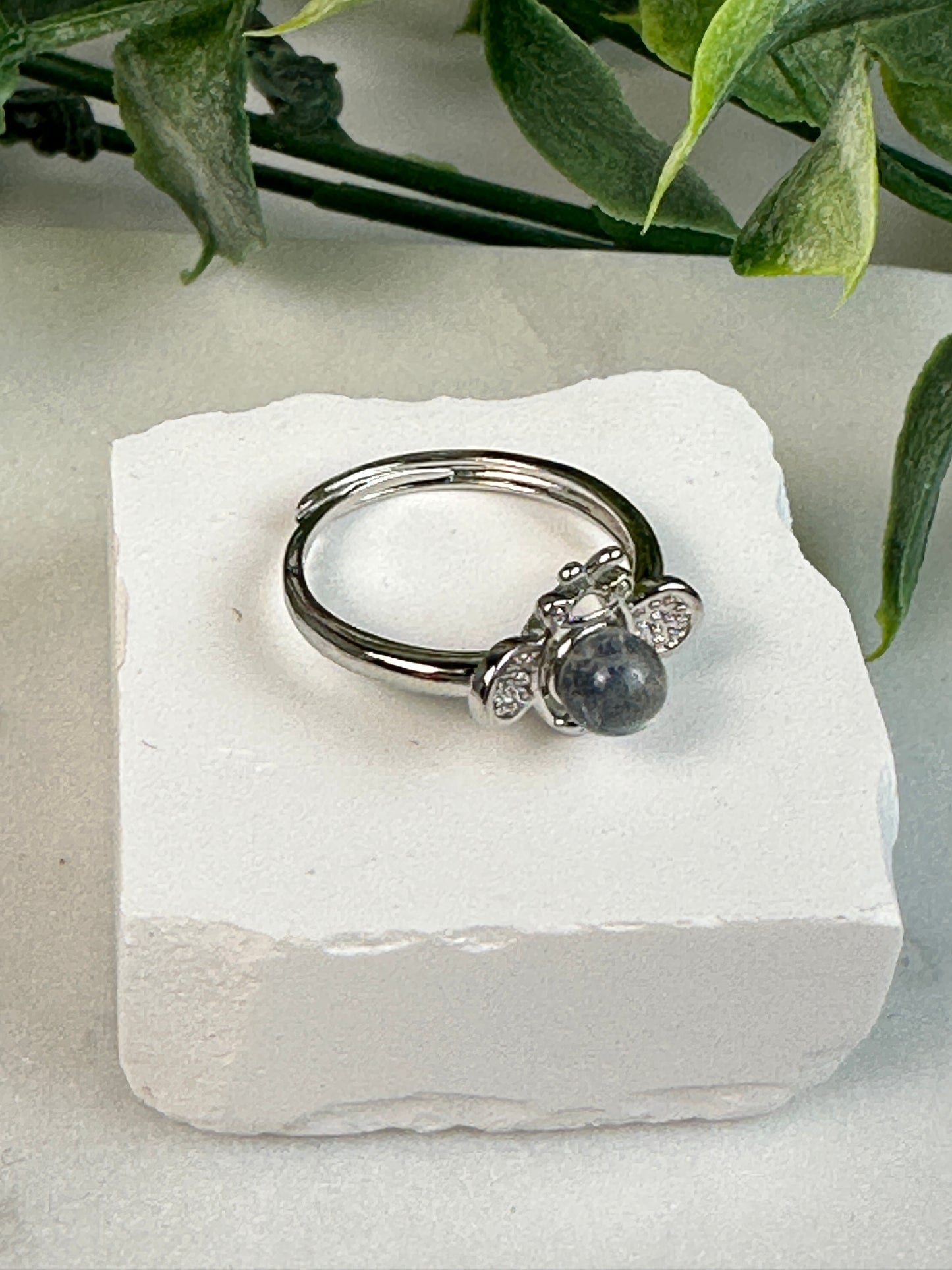 Labradorite Bee Ring-Adjustable