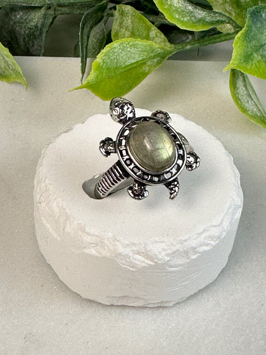 Labradorite Turtle Ring-Adjustable