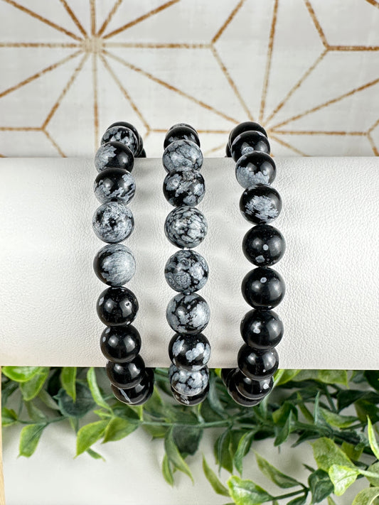 Snowflake Obsidian Bracelet