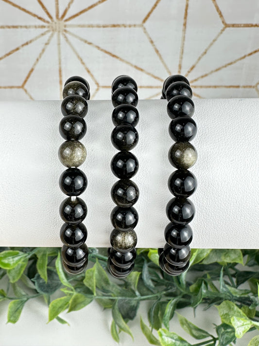 Gold Sheen Obsidian Bracelet