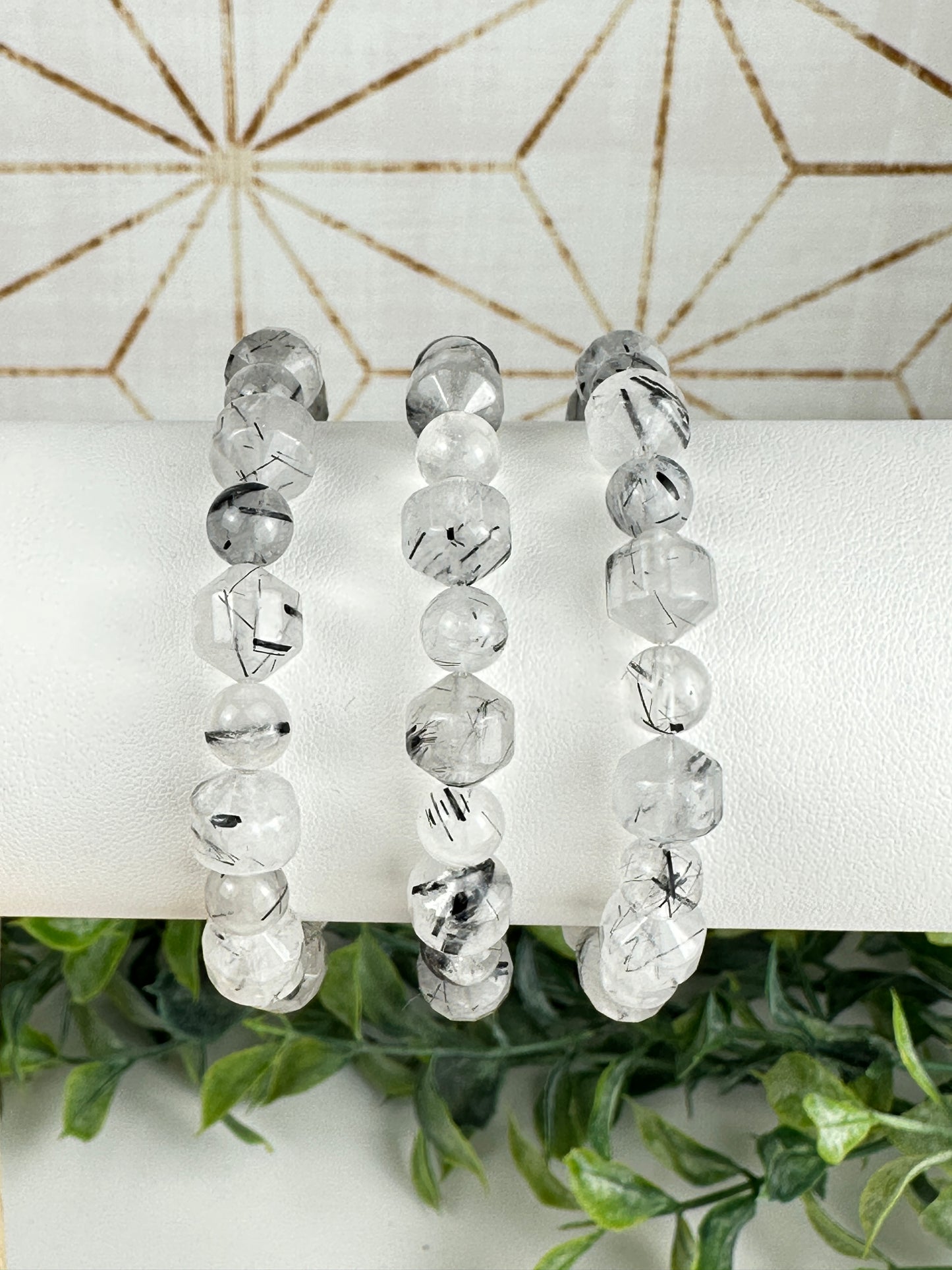 Tourmalated Quartz Faceted Bracelet