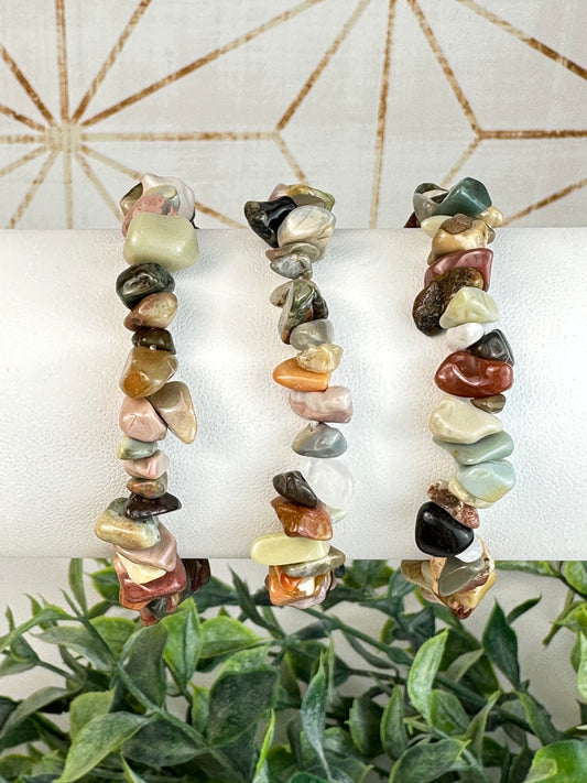 Polychrome Jasper Chip Bracelet