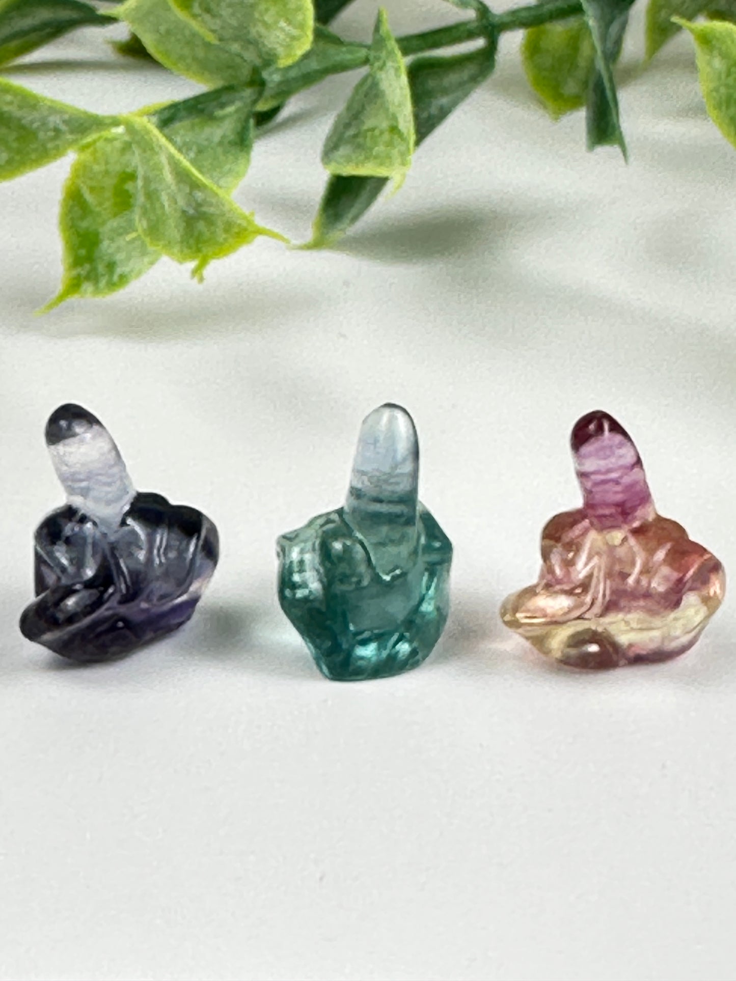 Mini Fluorite Middle Finger "Bird" Carving