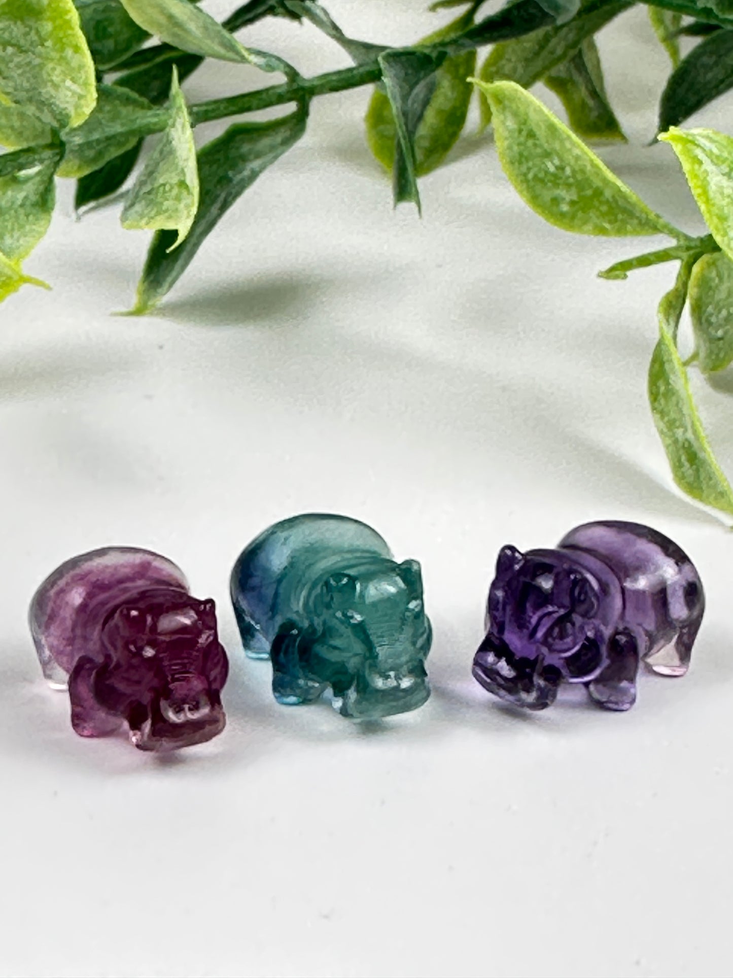 Mini Fluorite Hippo Carving