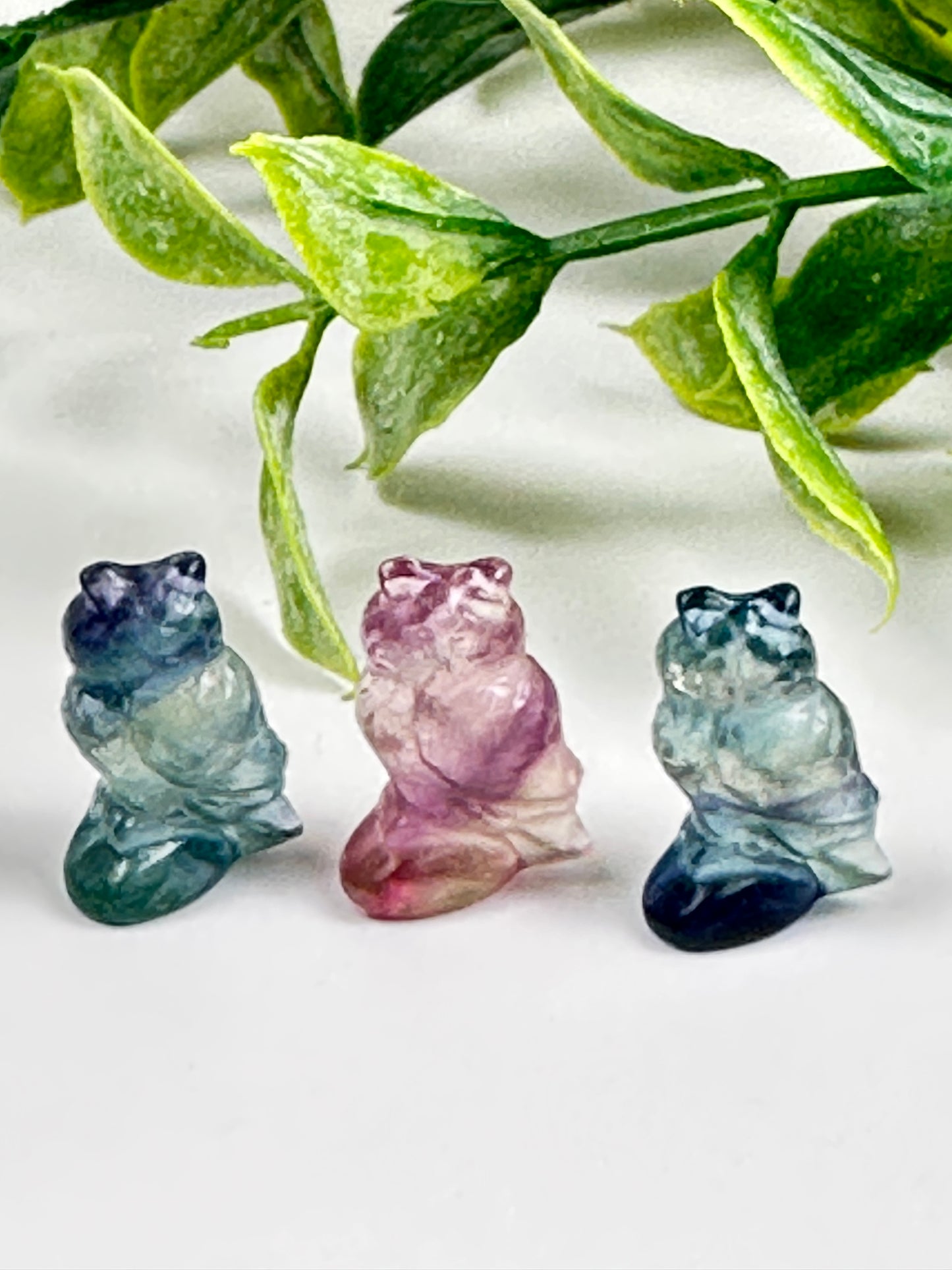 Mini Fluorite Owl Carving