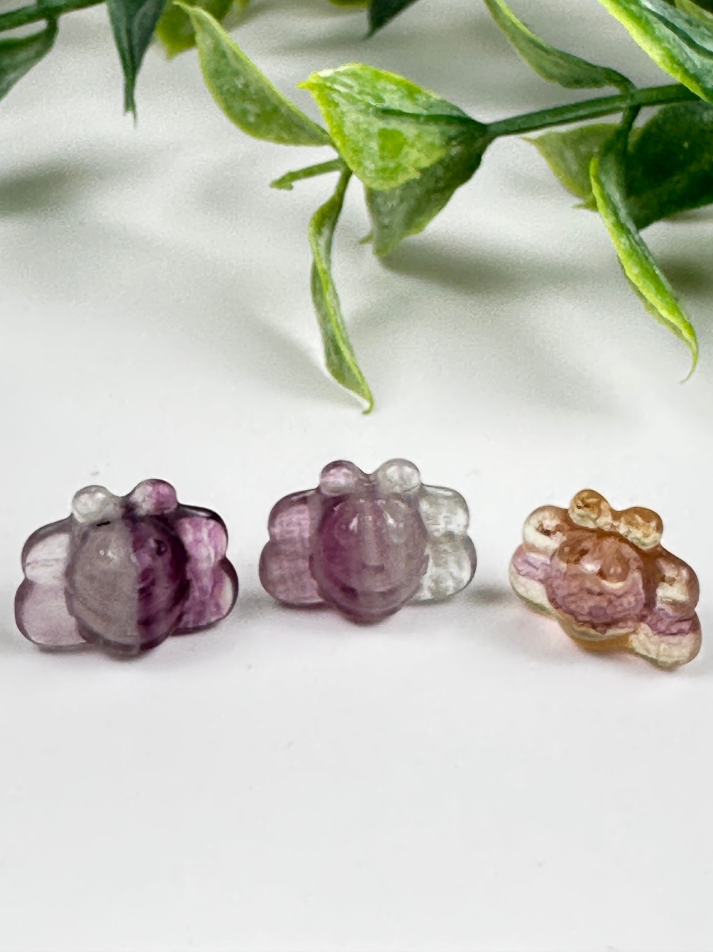 Mini Fluorite Bee Carving