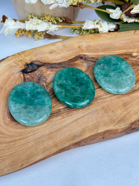 Green Strawberry Quartz Worry Stone