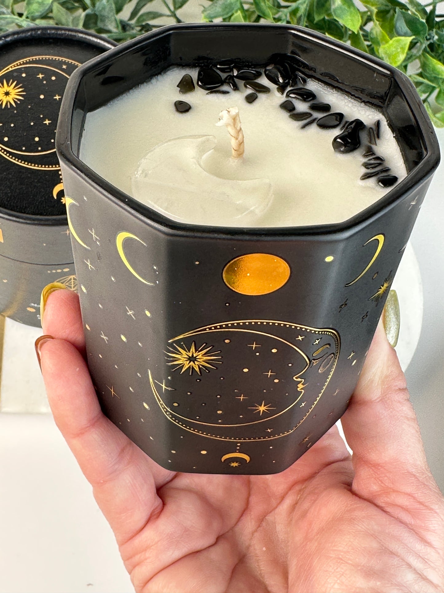Moon Phase Crystal Candle