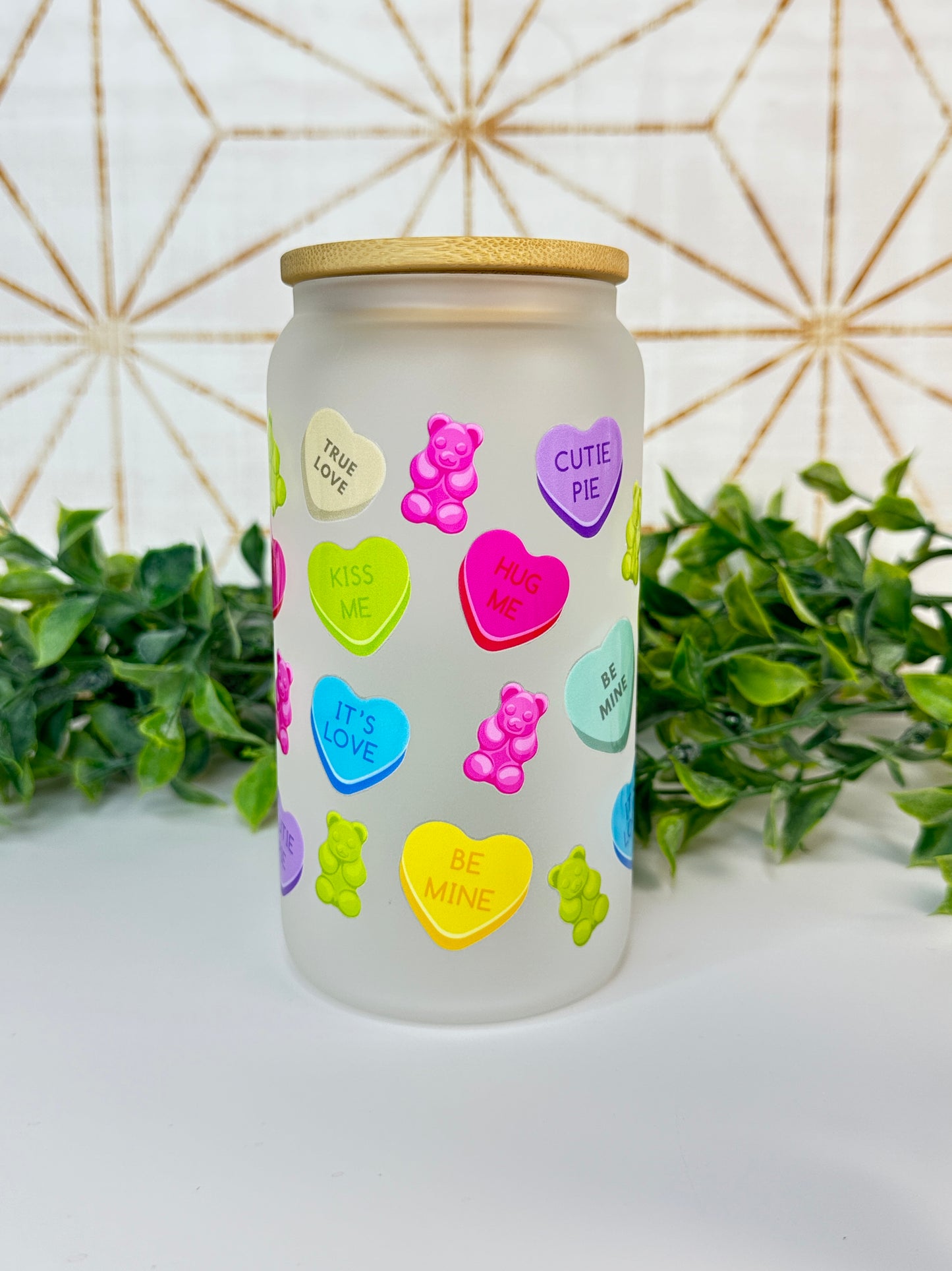 Gummy Bears/Candy Hearts 16oz Frosted Tumbler