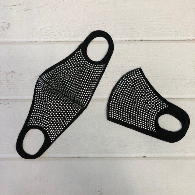 Rhinestone Bling Black Face Mask