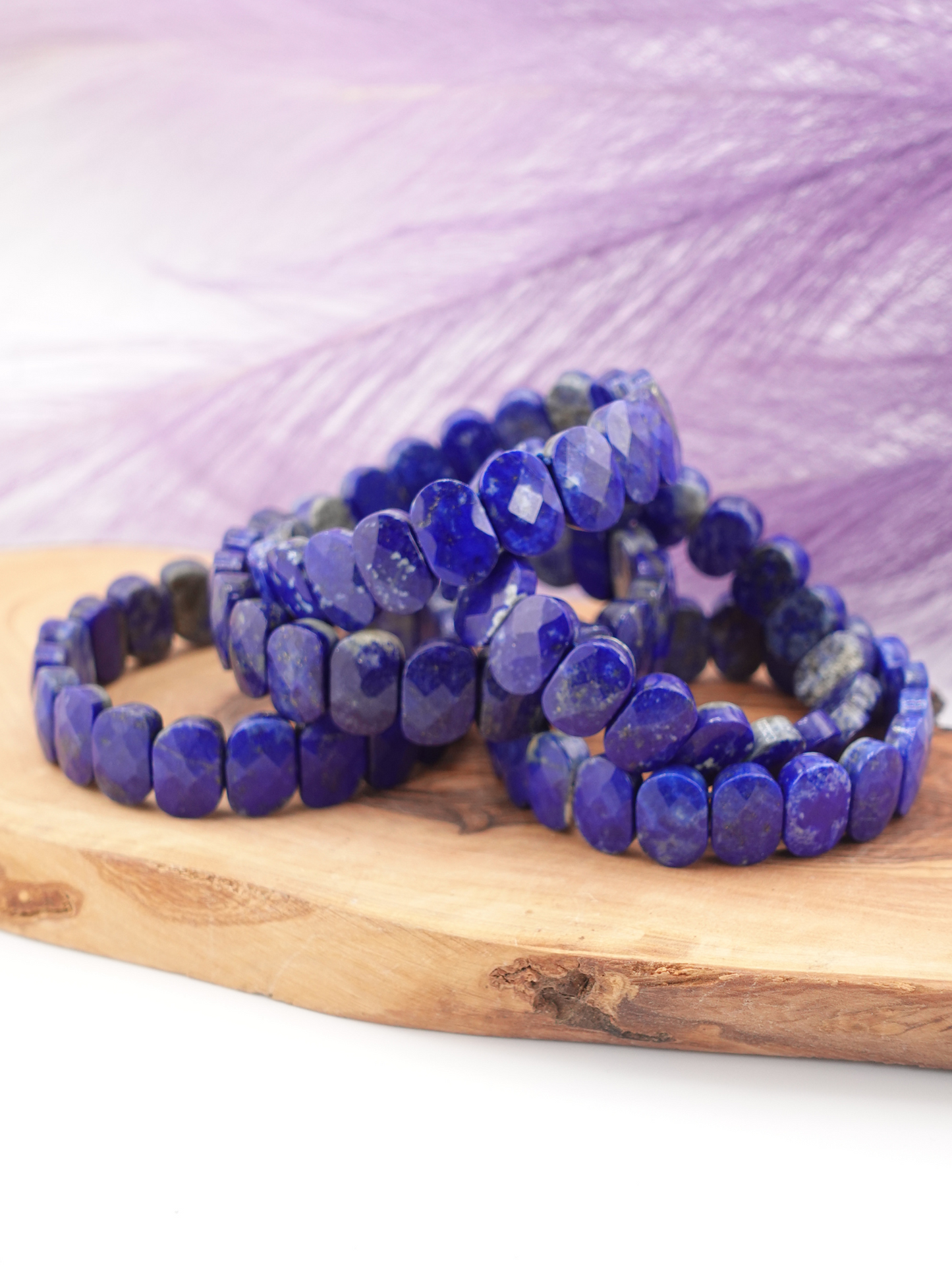 Lapis Lazuli Faceted Oval Beaded Bracelet