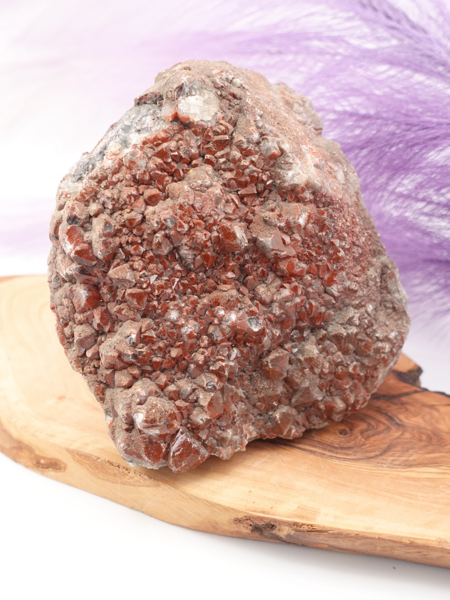 Amethyst with Hematite Cutbase