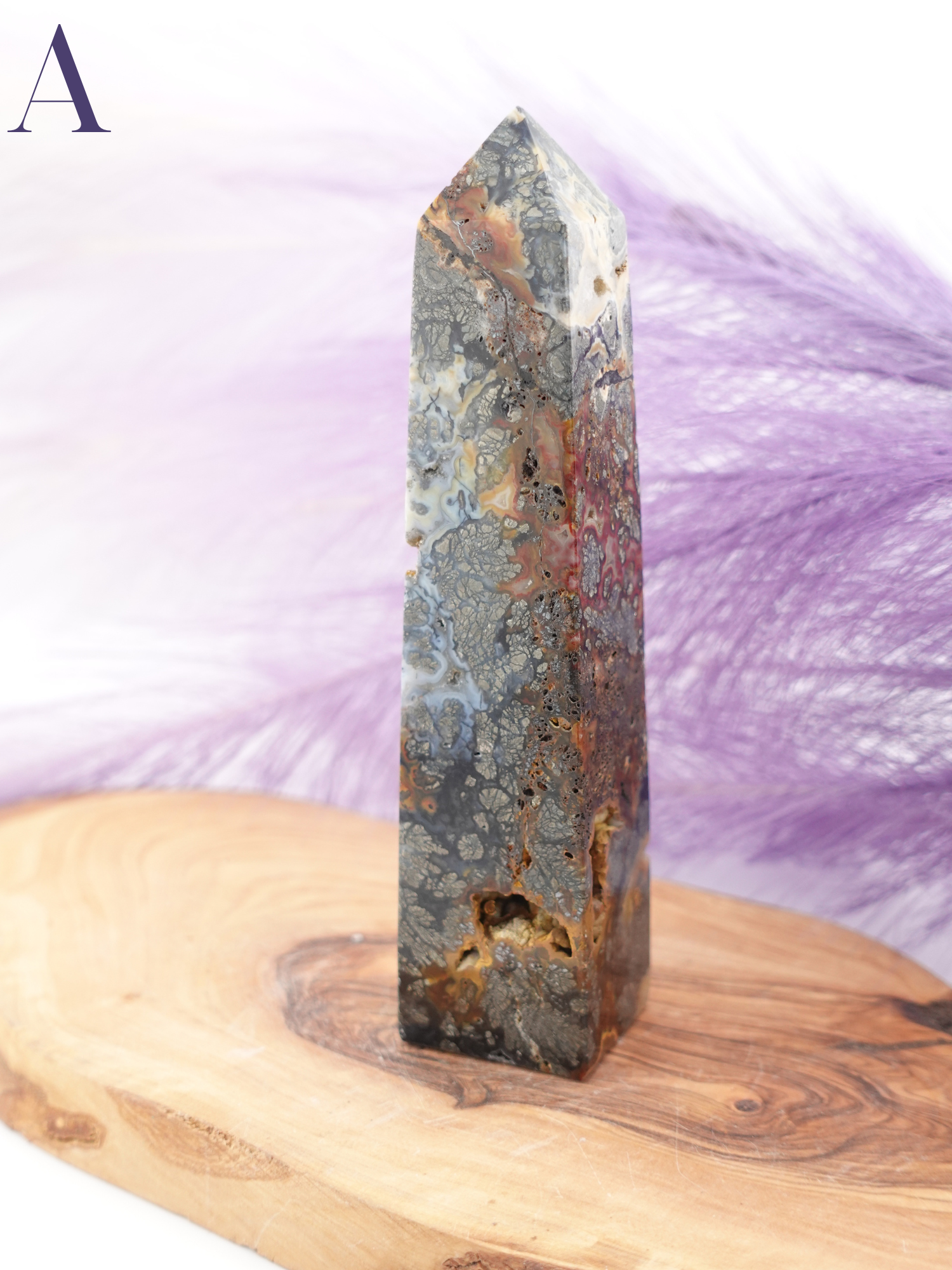 Marcasite tower option A on wooden display stand