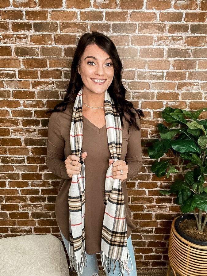 Plaid Cashmere Feel Scarf - Variety